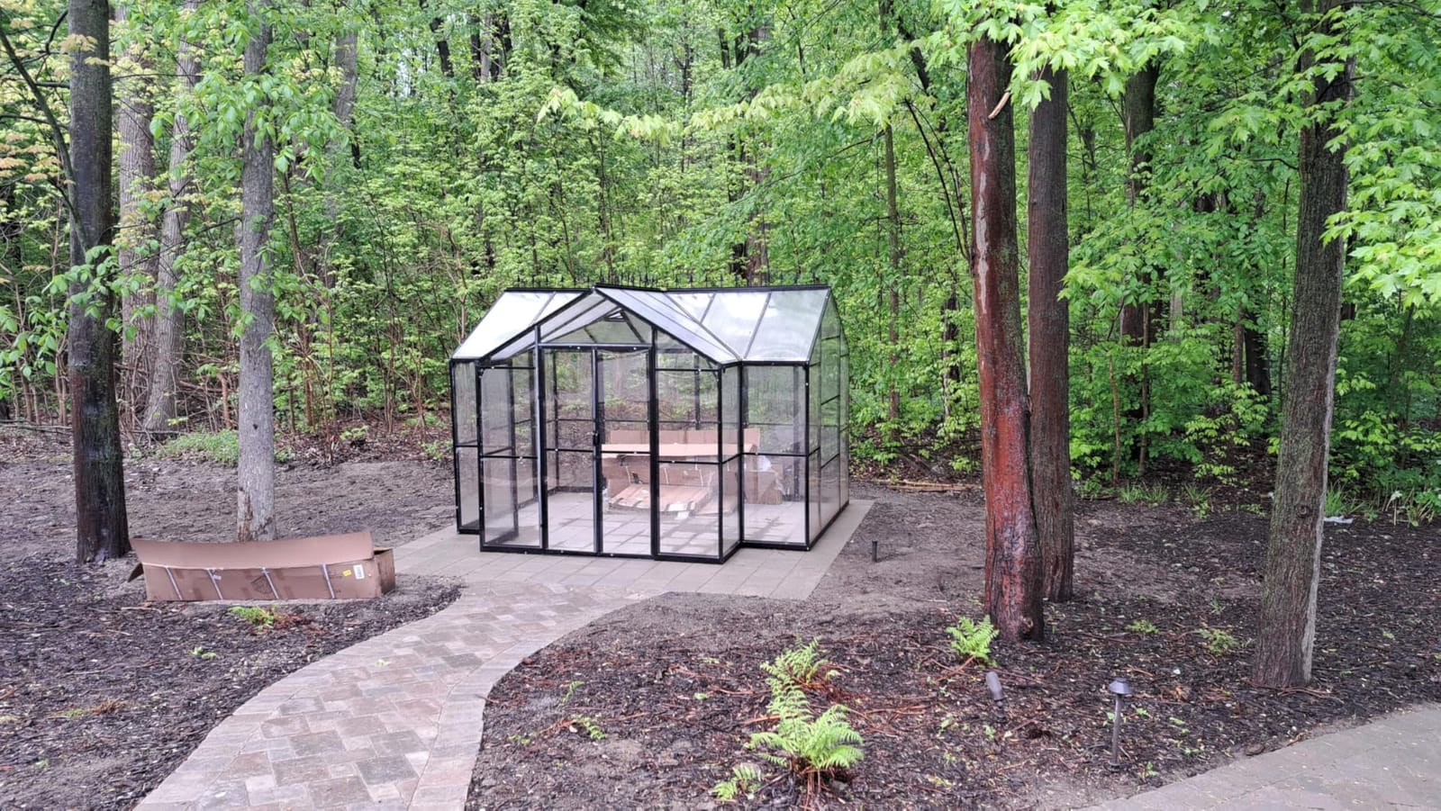 AMERLIFE 12 x 10 x 8-Ft Hybrid Polycarbonate Greenhouse | Quick-Connect Aluminum Frame, Dual Roof Vents, Double Doors, Gutters, Walk-In Design, Black customer photo 2