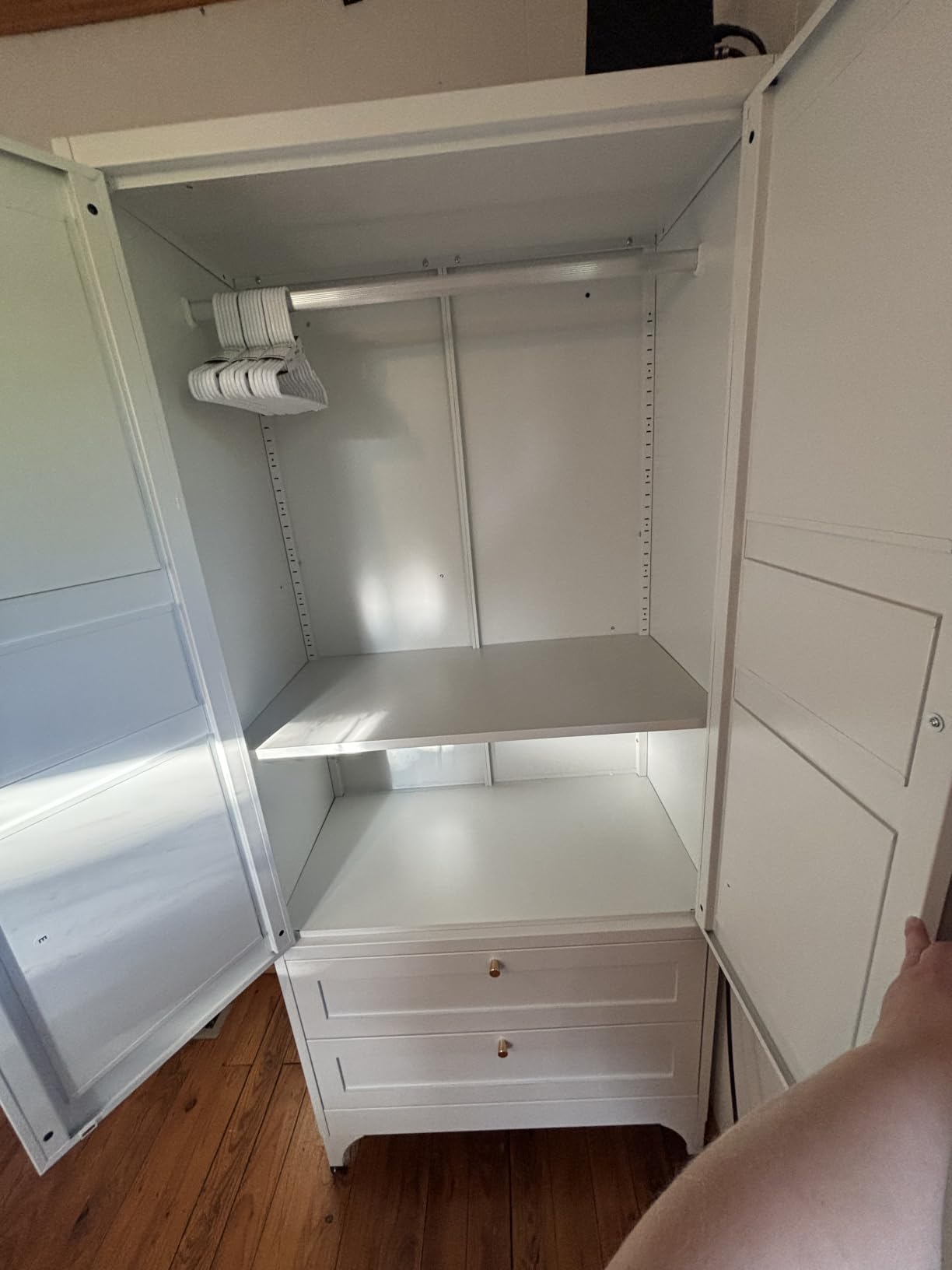Metal Armoire Wardrobe Closet with 2 Drawers,18