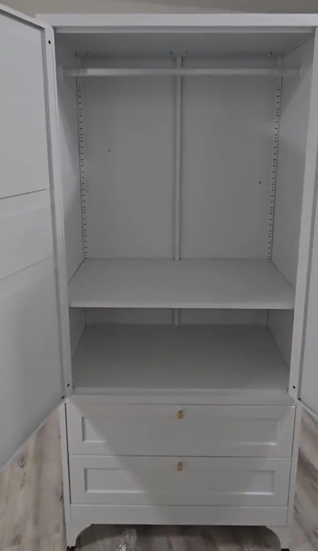 Metal Armoire Wardrobe Closet with 2 Drawers,18