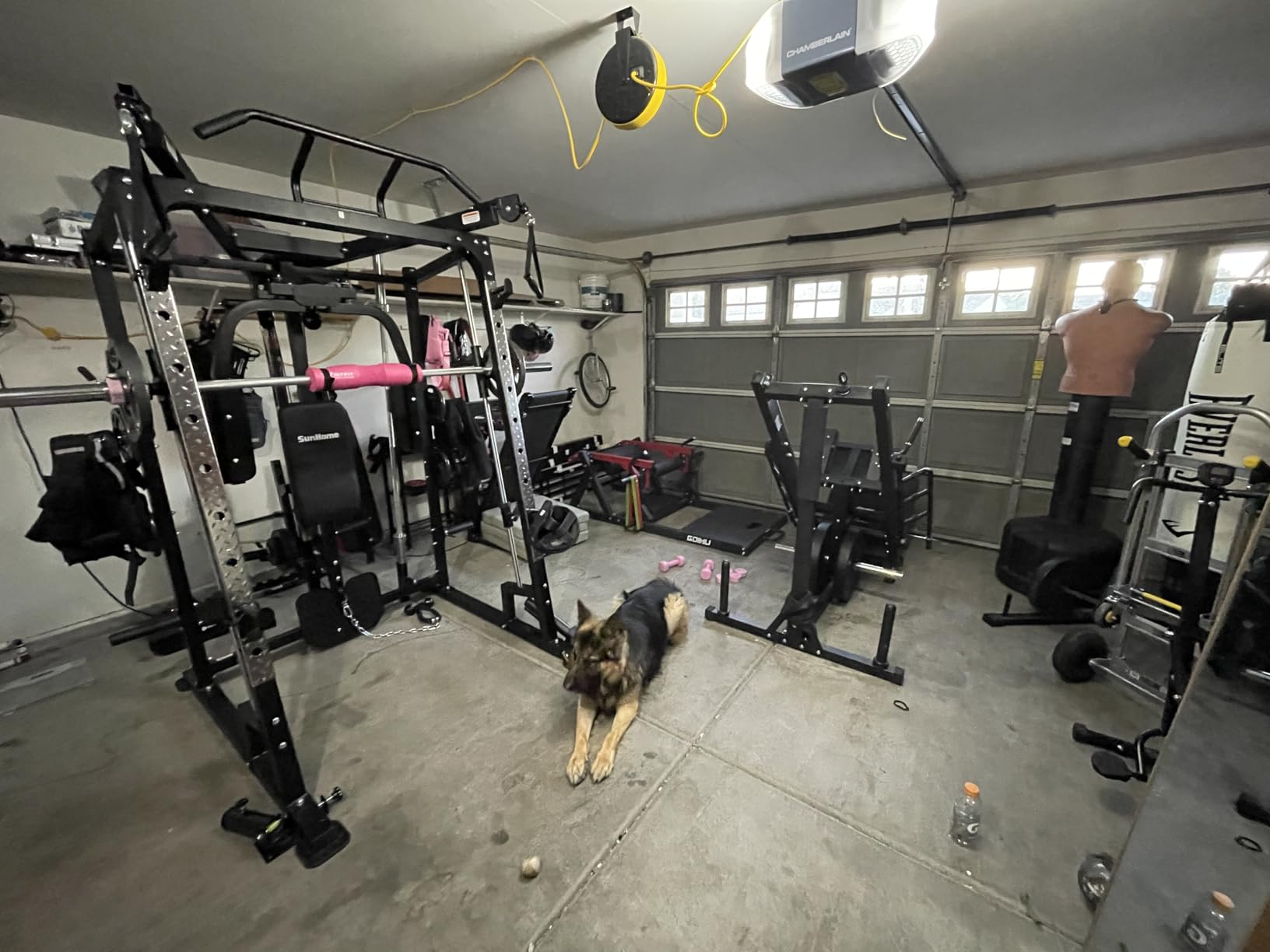 Smith Machine, 2000LBS Power Cage Squat Rack with Smith Bar, LAT Pull-Down Systems, Cable Crossover Machine for Home Gym customer photo 1