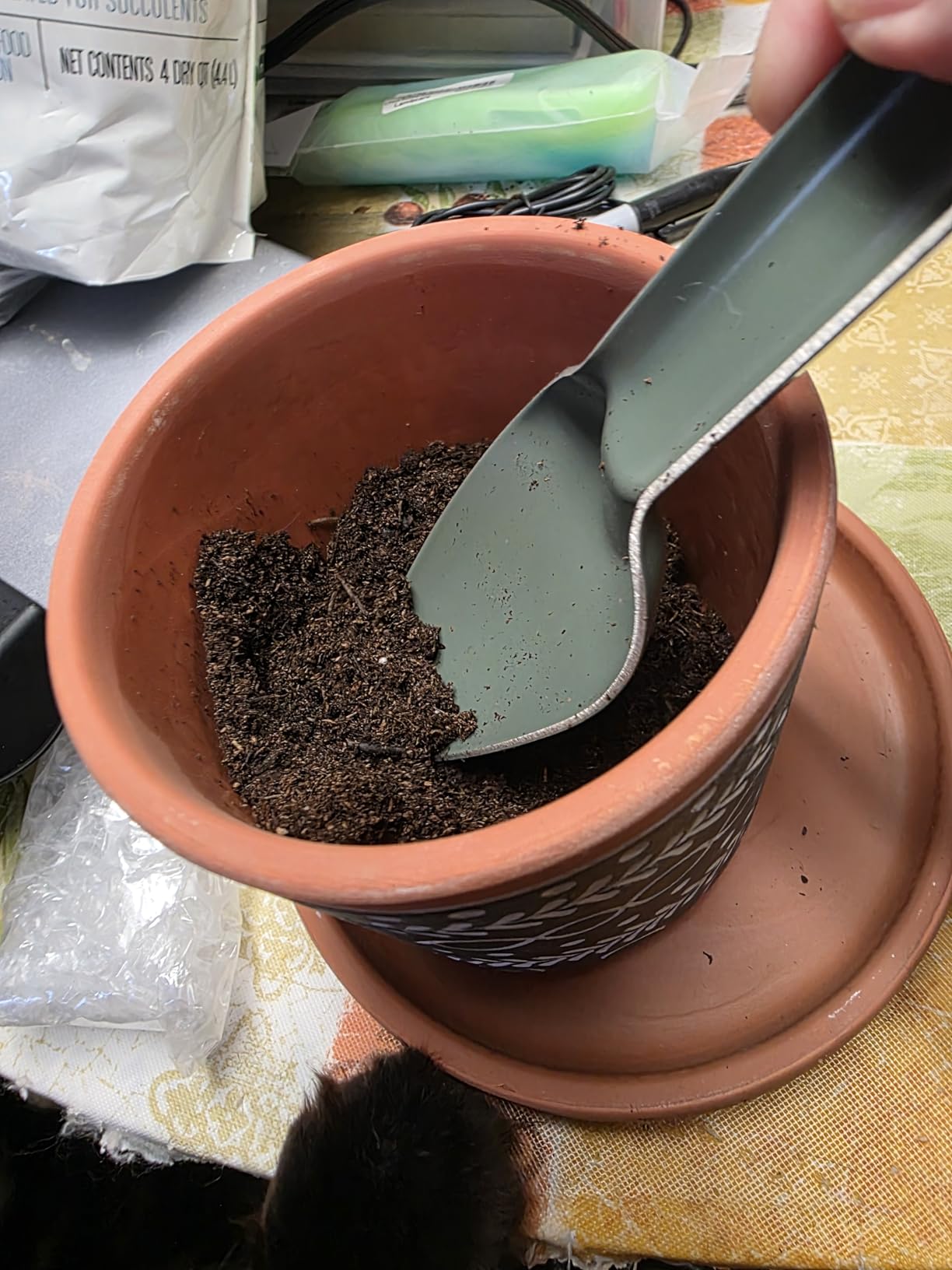 Fiskars 5-Piece House Plant Cultivating Tool Set for Indoor Gardening | Nesting Trowel, Soil Scoop, Cultivator, Tongs & Brush, Stainless Steel with Green Powder Coat Finish customer photo 2