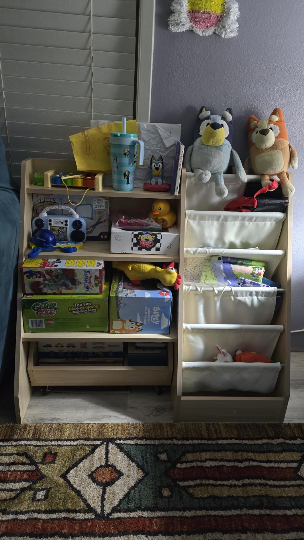 COZPAW Kids Bookshelf and Toy Storage, 4 Tier Toddler Bookshelf with Movable Drawer (Oak) customer photo 2
