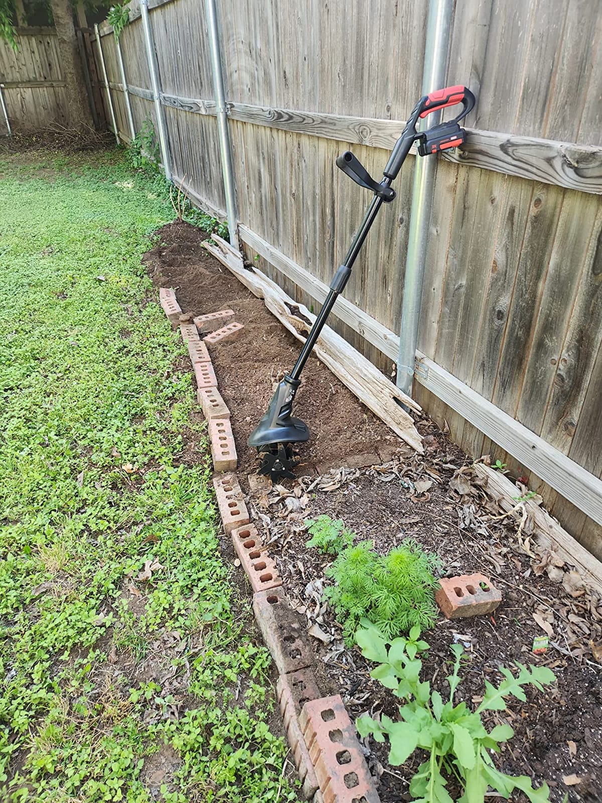 MZK 20V Cordless Tiller Cultivator, 8-Inch Steel Tines,360 RPM customer photo 1