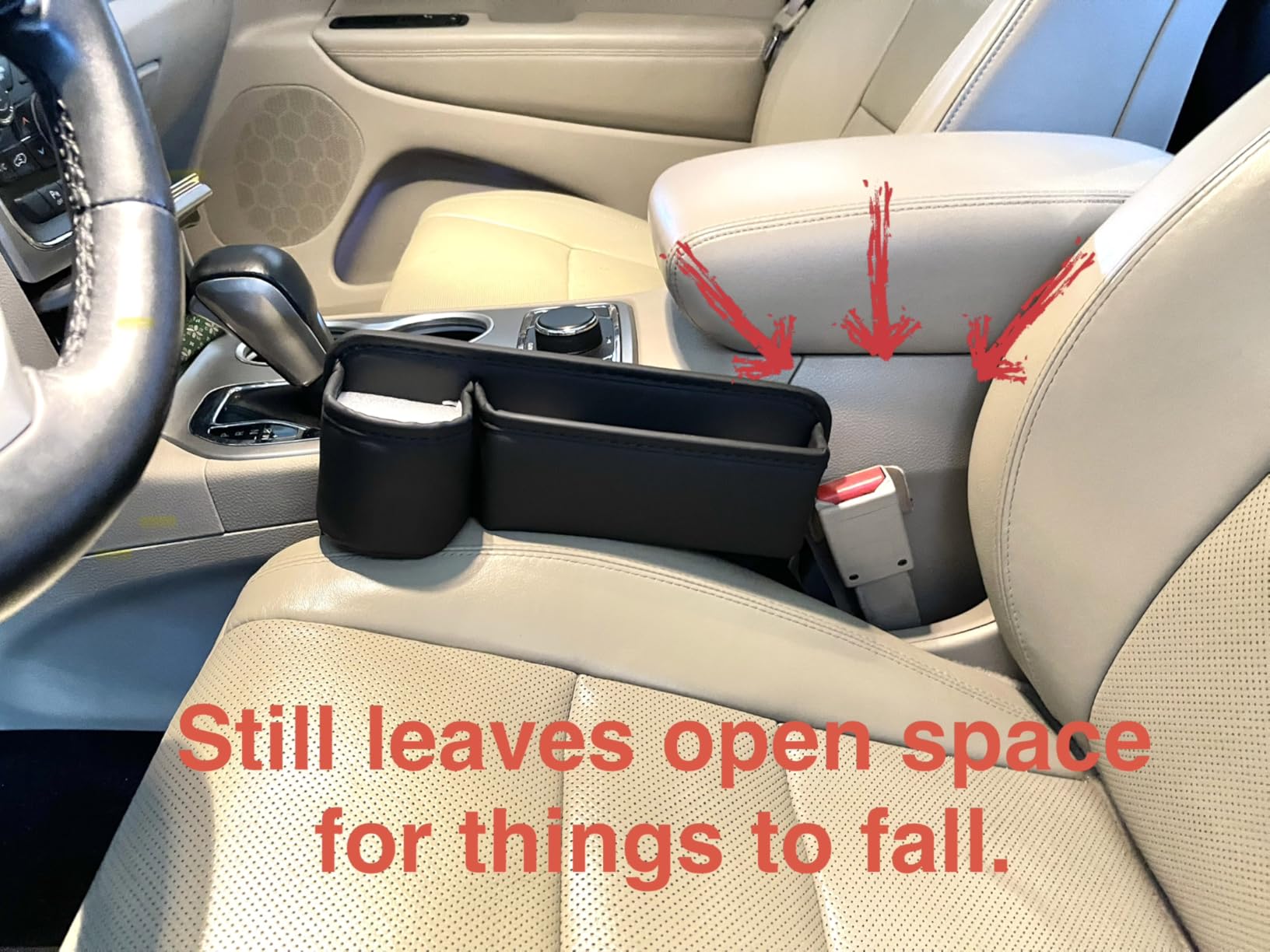 Anti-Drop Car Seat Gap Filler Organizer, Premium Leather Console Organizer, Easy Access to Phone/Keys, Universal Fit for Car SUV Truck Multi-Purpose Essentials Organizer(2PC) customer photo 2