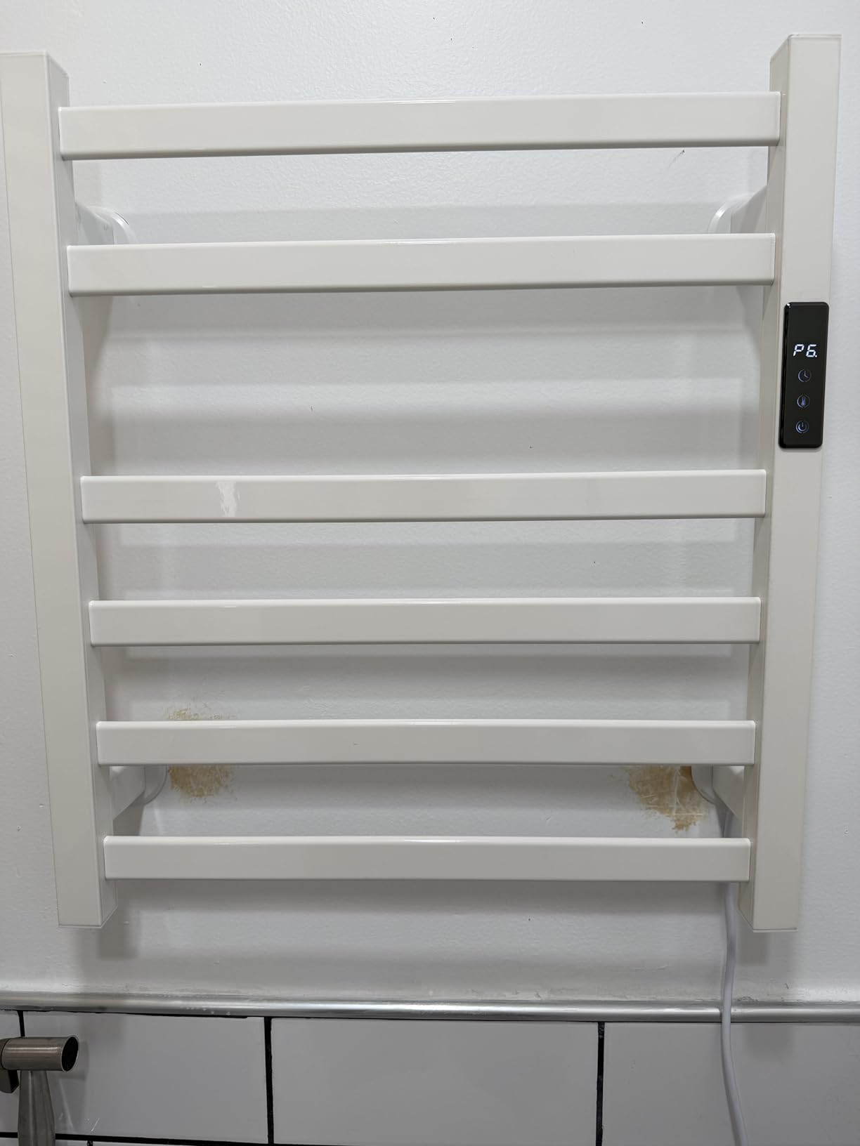 Electric Towel Warmer Wall Mounted, 6 Bar Heated Towel Rack with Intelligent Timer & Temp Control, Plug-in/Hardwire, Left and Right Compatible customer photo 2