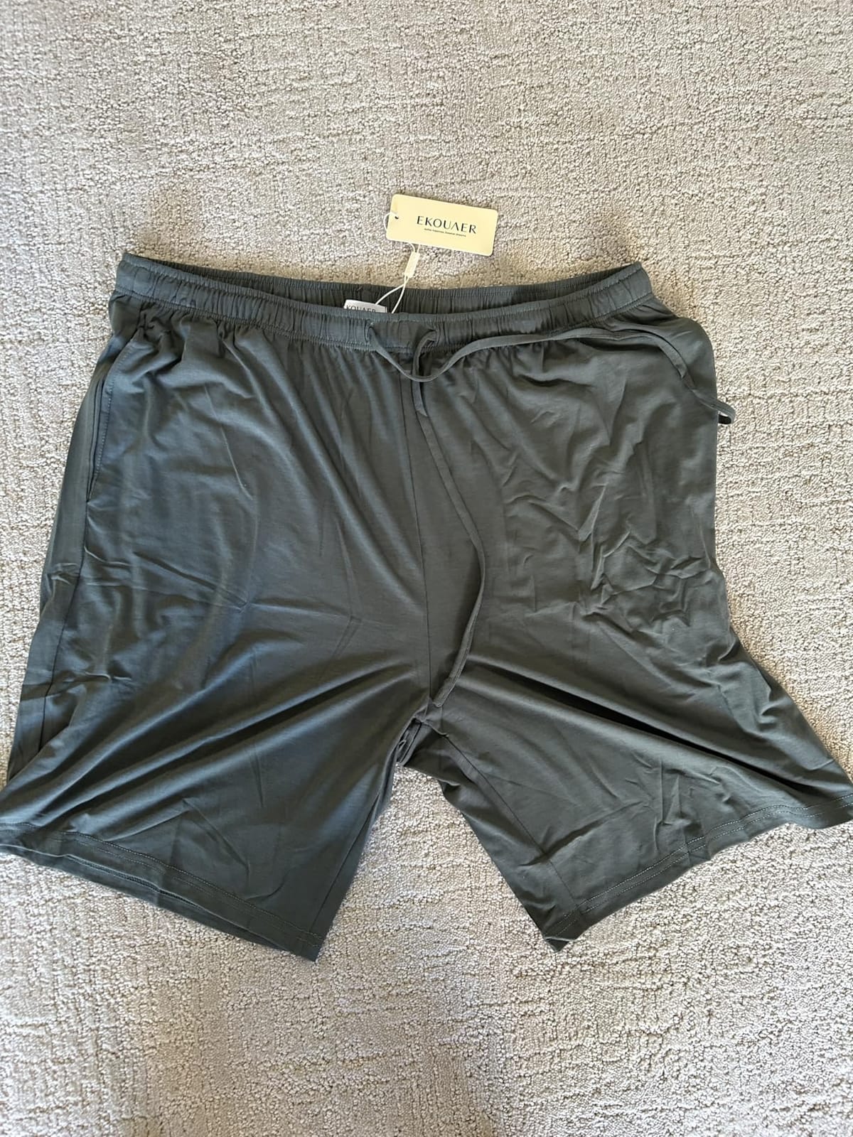 Ekouaer Mens Pajama Shorts Bamboo Viscose Breathable Soft Sleep Short Elastic Waist 2026 Lounge PJ Short with Pockets customer photo 1