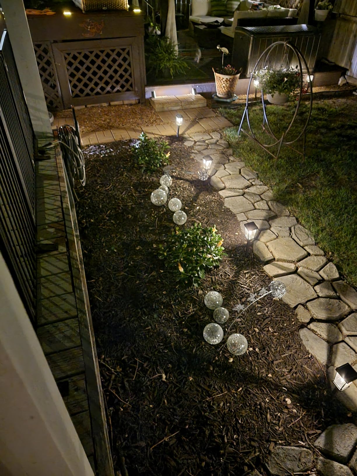 12 Pack Solar Lights Outdoor, Modern Solar Pathway Lights Outdoor, Waterproof Auto On/Off Garden Lights for Yard, Landscape Path, Walkway, Driveway Decor (3000K Warm White) customer photo 2