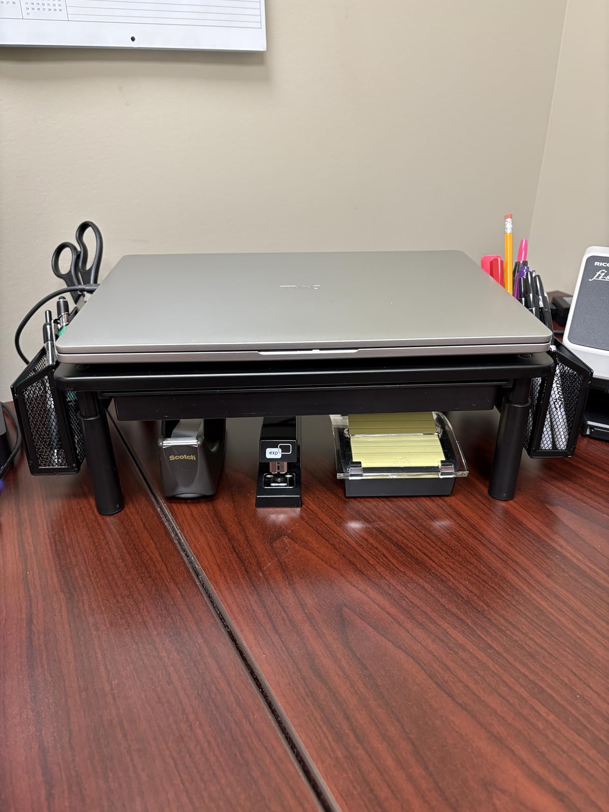 WALI Desk File Organizer, 4 Tier Desktop Paper Letter Tray Organizer with Drawer and 2 Pen Holders, Office Desk Accessories & Workspace Organizers for Office, Home Supplies (Black) customer photo 2