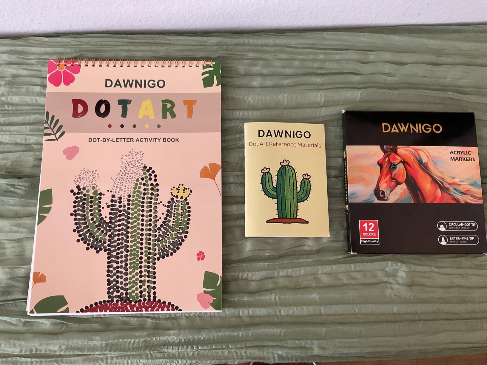 DAWNIGO Dot by Letter Coloring Book for Adults with 12 Acrylic Markers, Dot Art Activity Book, 30 Flower & Landscape Pages, Mindfulness Adult Coloring Book for Women, Relaxing Creative Gift customer photo 1