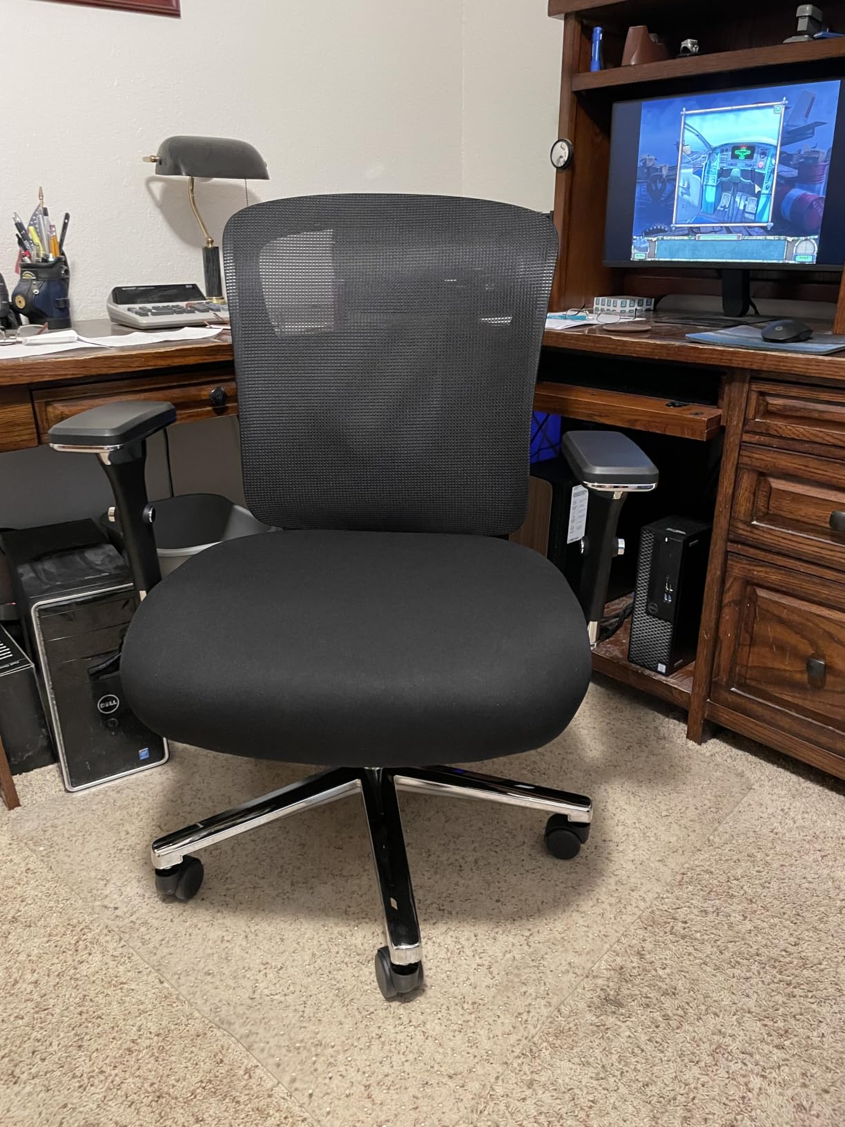 DUMOS Big and Tall Office Desk Chair, 500lbs Heavy Duty Mesh Chair | Ergonomic 4D Armrest, Comfortable Lumbar Support, Wide Seat, 360 Degree Swivel Rolling Wheels, Adult, Black customer photo 2