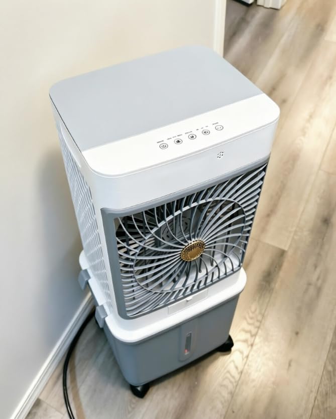 Evaporative Air Cooler, 2026 Upgraded Swamp Cooler with 10 Gallon WaterTank | Portable Air Conditioners,Windowless Portable AC Unit Cooling Fan That Blow Cold Air,Ultra Quiet for Room,Restaurant-Blue customer photo 1