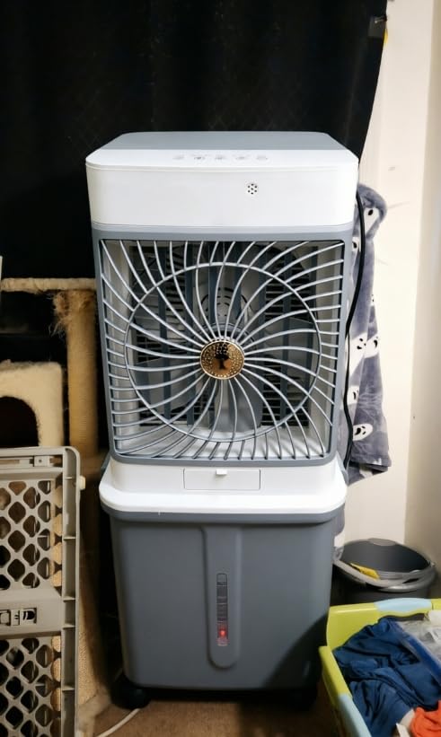 Evaporative Air Cooler, 2026 Upgraded Swamp Cooler with 10 Gallon WaterTank | Portable Air Conditioners,Windowless Portable AC Unit Cooling Fan That Blow Cold Air,Ultra Quiet for Room,Restaurant-Blue customer photo 2