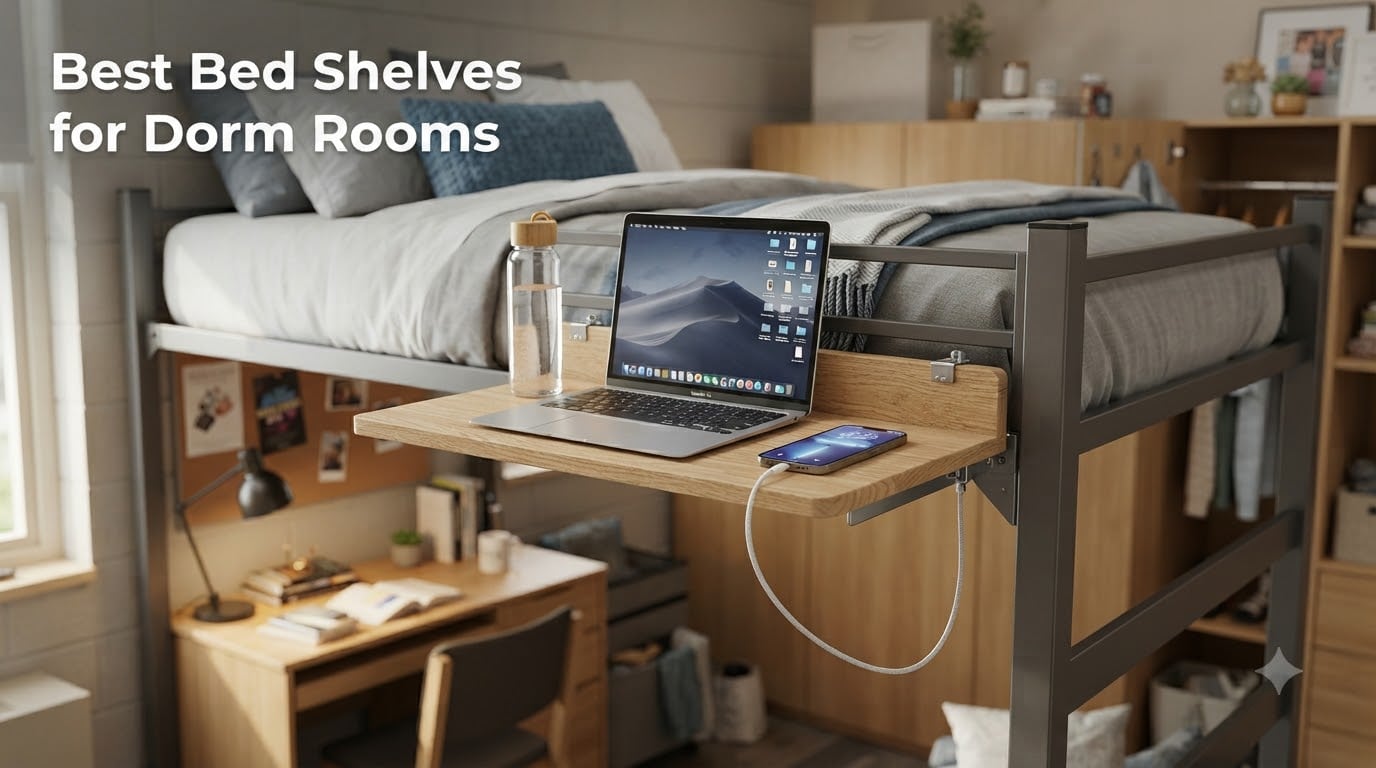 Best Bed Shelves for Dorm Rooms