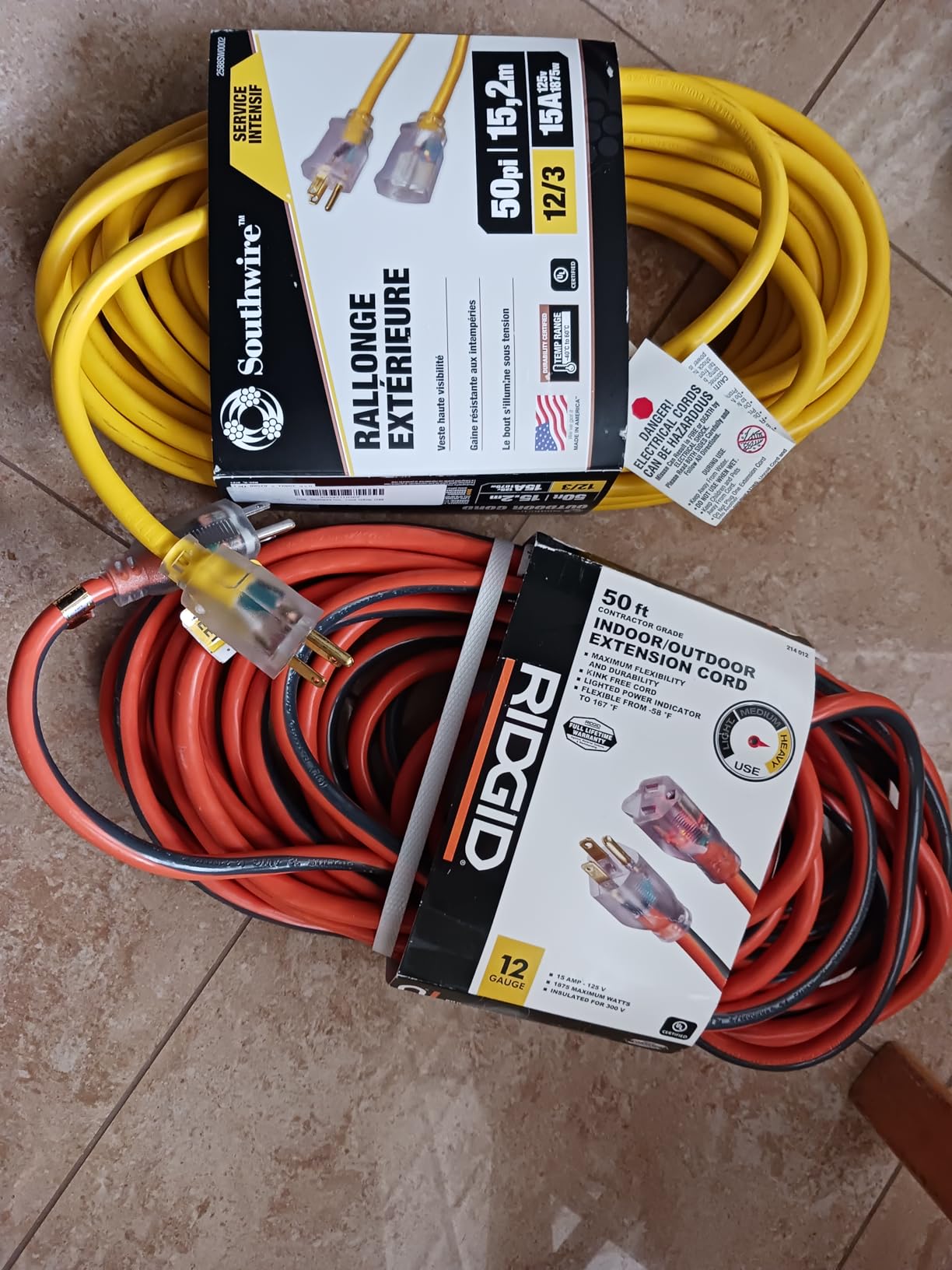 Southwire Outdoor Extension Cord – Durable Vinyl Jacket for For Farm, Ranch & Workshop - Lighted End With Reinforced Blades - SJTW, Yellow - 12 Gauge, 3 Prong - 50 Feet customer photo 1