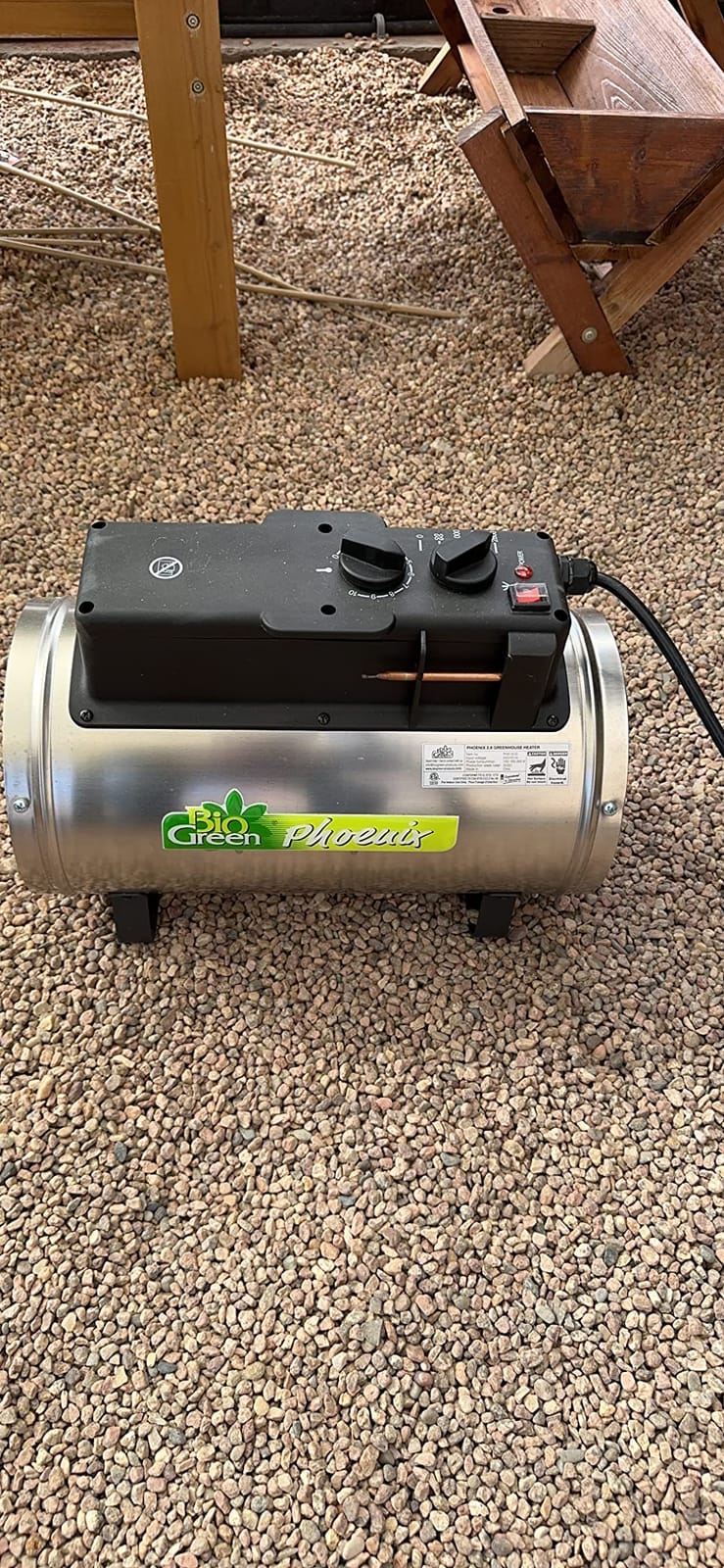 Bio Green PHX 2.8/US Phoenix Greenhouse Heater – 220-240V - 9553 BTU Stainless Steel – Electric Heating and Cooling System for Greenhouse, Shed, Garage – Corded Garage Heater with Frost Detection customer photo 1