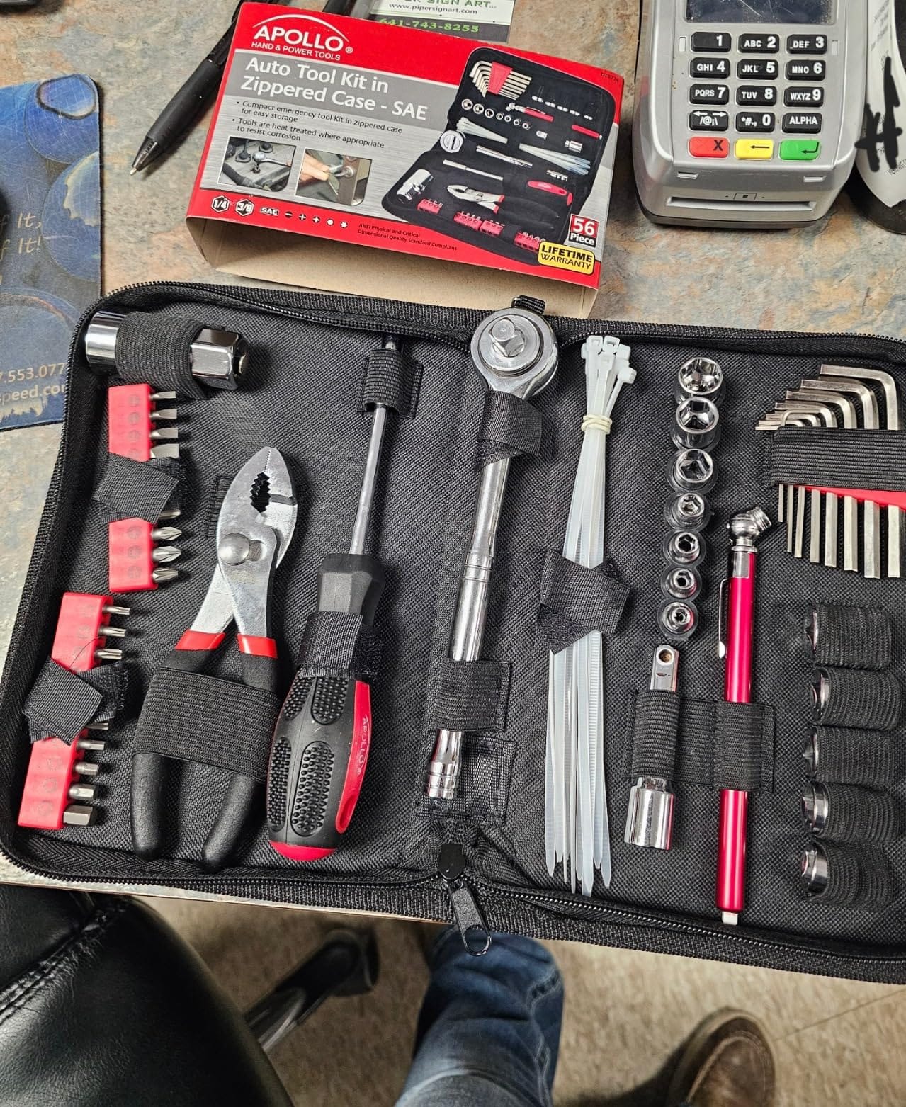Apollo Tools 56 Piece Compact SAE Auto Tool Set, Red DT9774 customer photo 1