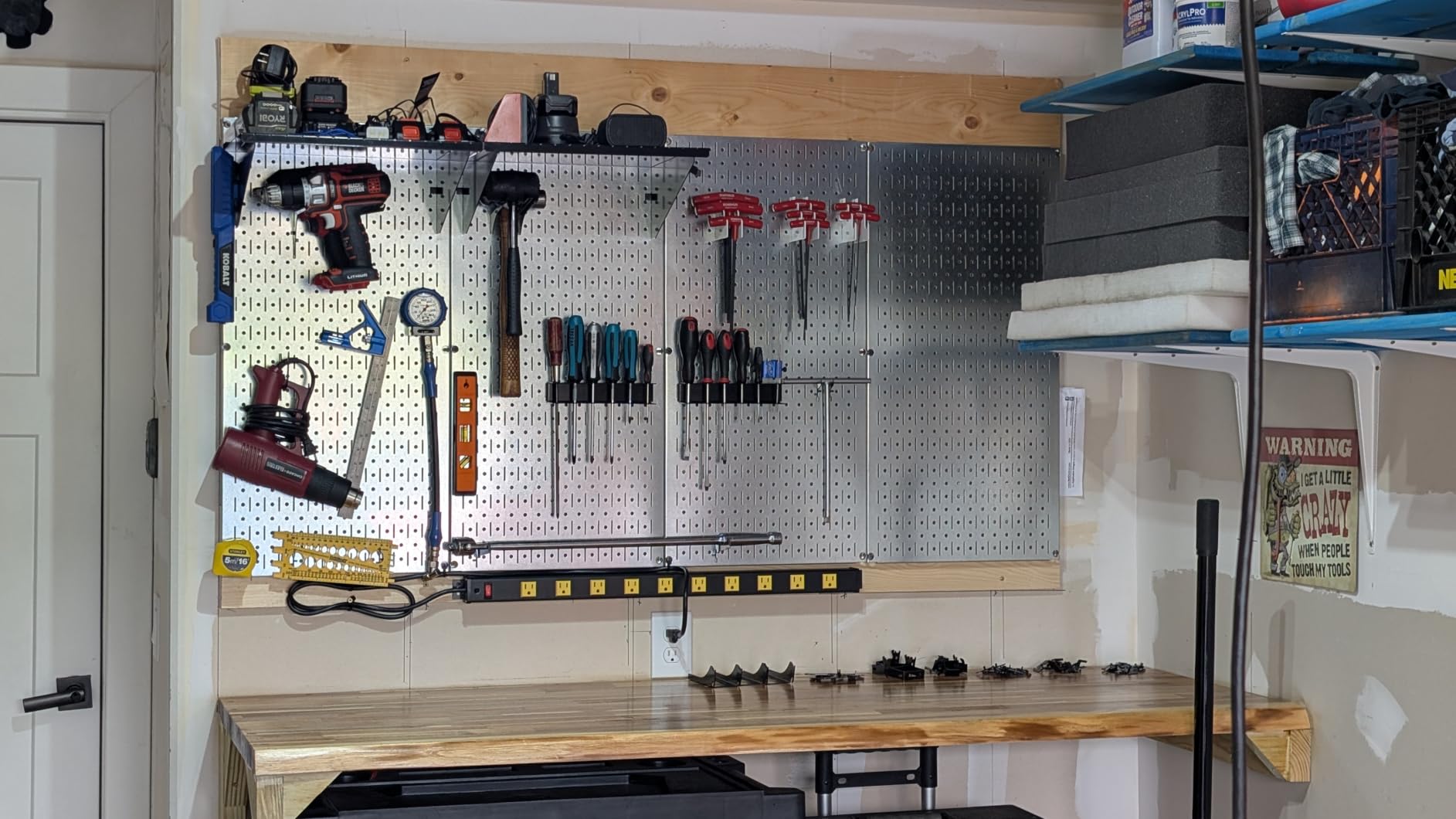 Wall Control 30-P-3232B Black Metal Pegboard Pack - (2) 32