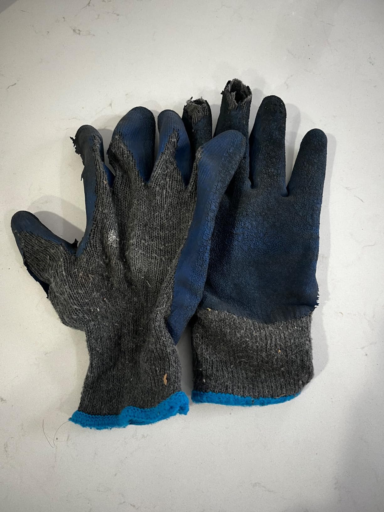 G & F Products - 3100L-DZ-Parent 12 Pairs Large Rubber Latex Double Coated Work Gloves for Construction, gardening gloves, heavy duty Cotton Blend Blue customer photo 1