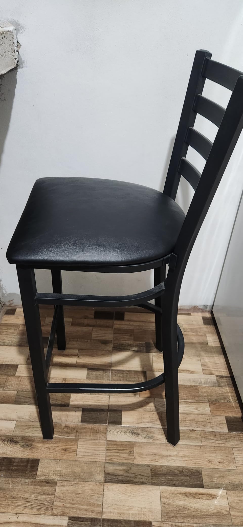 Flash Furniture Hercules Series Ladder Back Metal Restaurant Barstool, Modern Upholstered Armless Bar Height Chair for Restaurants and Kitchens, Black customer photo 1