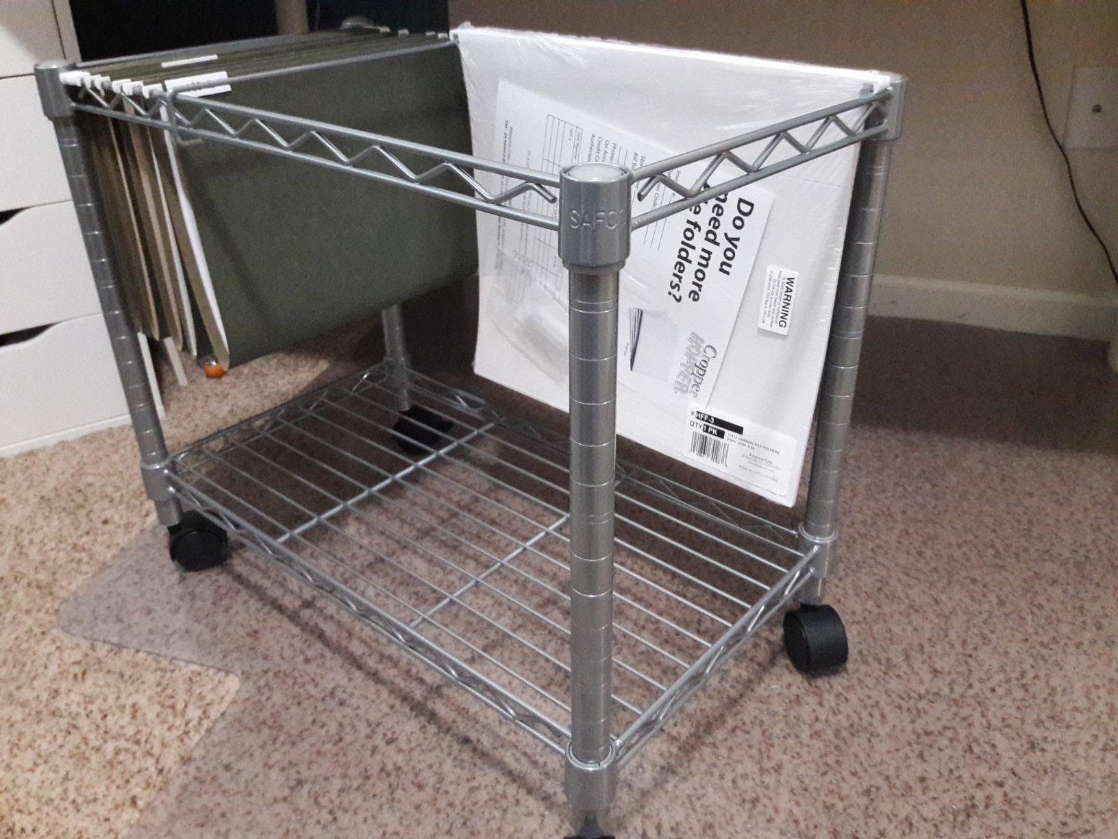 Safco Rolling Cart, Fits Letter and Legal-Size Hanging Folders, Mobile File Storage, Steel, Black customer photo 2