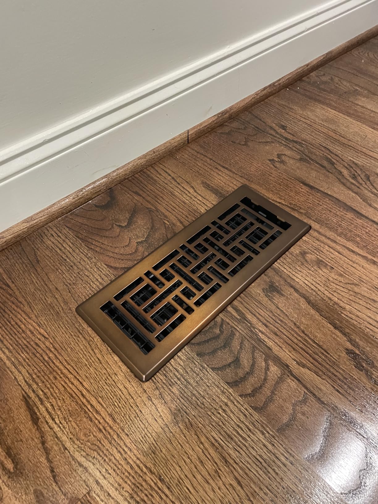 Decor Grates Metal Oriental Decorative Air Vent Cover 4x12 Floor Register – Adjustable Control Lever – AC Floor Vent Covers for Home Floor Vents – Fits 4 x 12 Inch Opening – Rubbed Bronze (AJH412-RB) customer photo 2