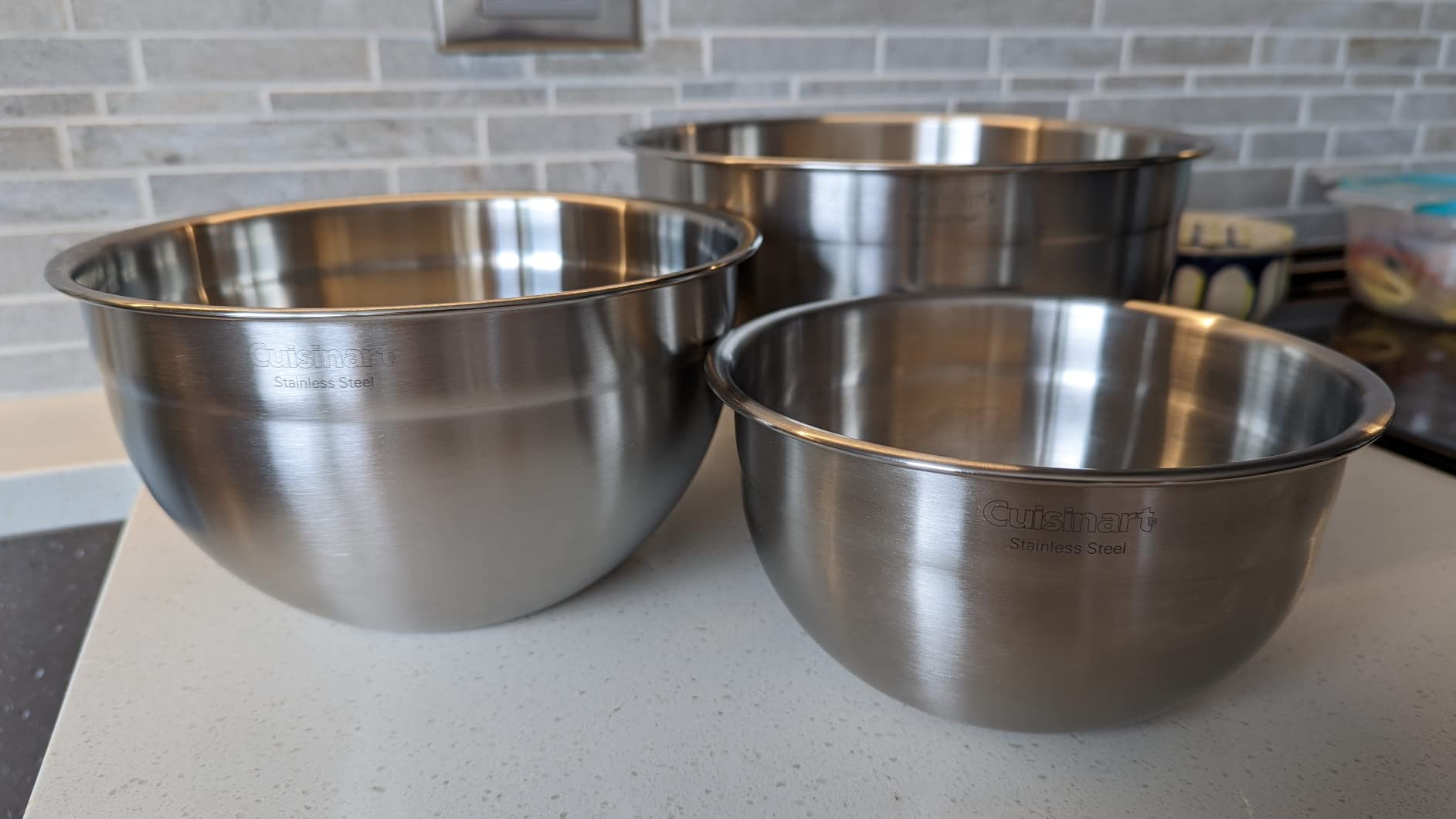 Cuisinart Mixing Bowl Set, Nesting Bowls, Stainless Steel, 3-Piece customer photo 2