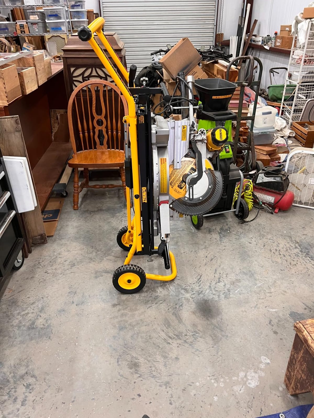 DEWALT Miter Saw Stand With Wheels, 32-1/2 in. x 60 in Foldable Rollling Stand, Adjustable Height, Durable Steel, 8 ft. Material Support, Universal Mounting Rails (DWX726) customer photo 1