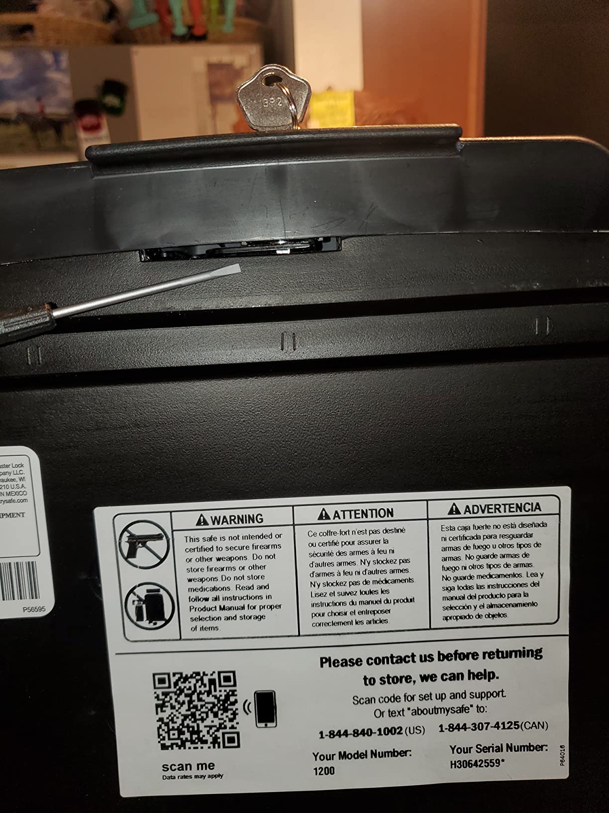SentrySafe Fireproof Safe Box with Key Lock, Chest Safe with Carrying Handle to Secure Money, Jewelry, Documents, 0.25 Cubic Feet, 6.3 x 15.3 x 12.1 Inches, 1160 customer photo 1