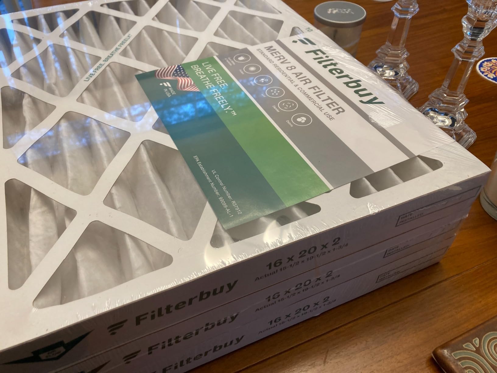 Filterbuy 16x25x1 Air Filter MERV 13 Smoke & Allergy Defense (6-Pack) customer photo 2