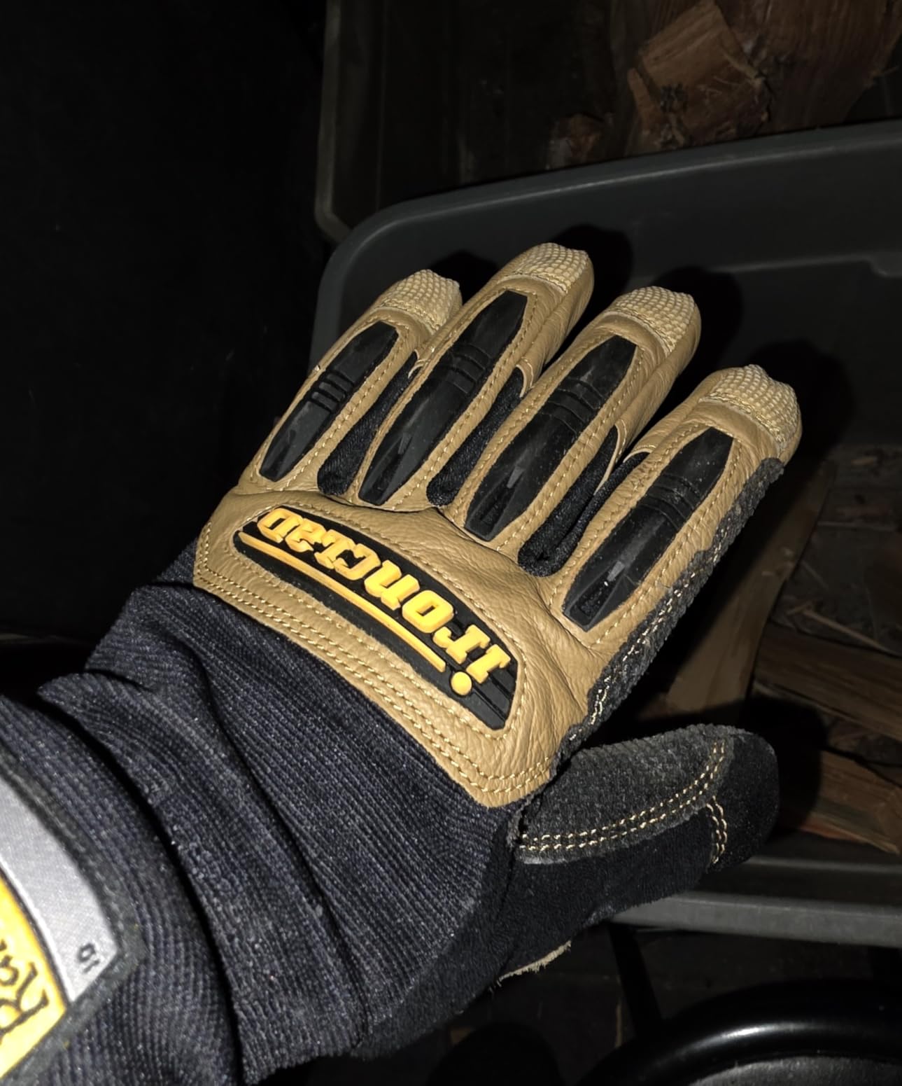 Ranchworx Leather Gloves, Black/Tan, X-Large customer photo 1