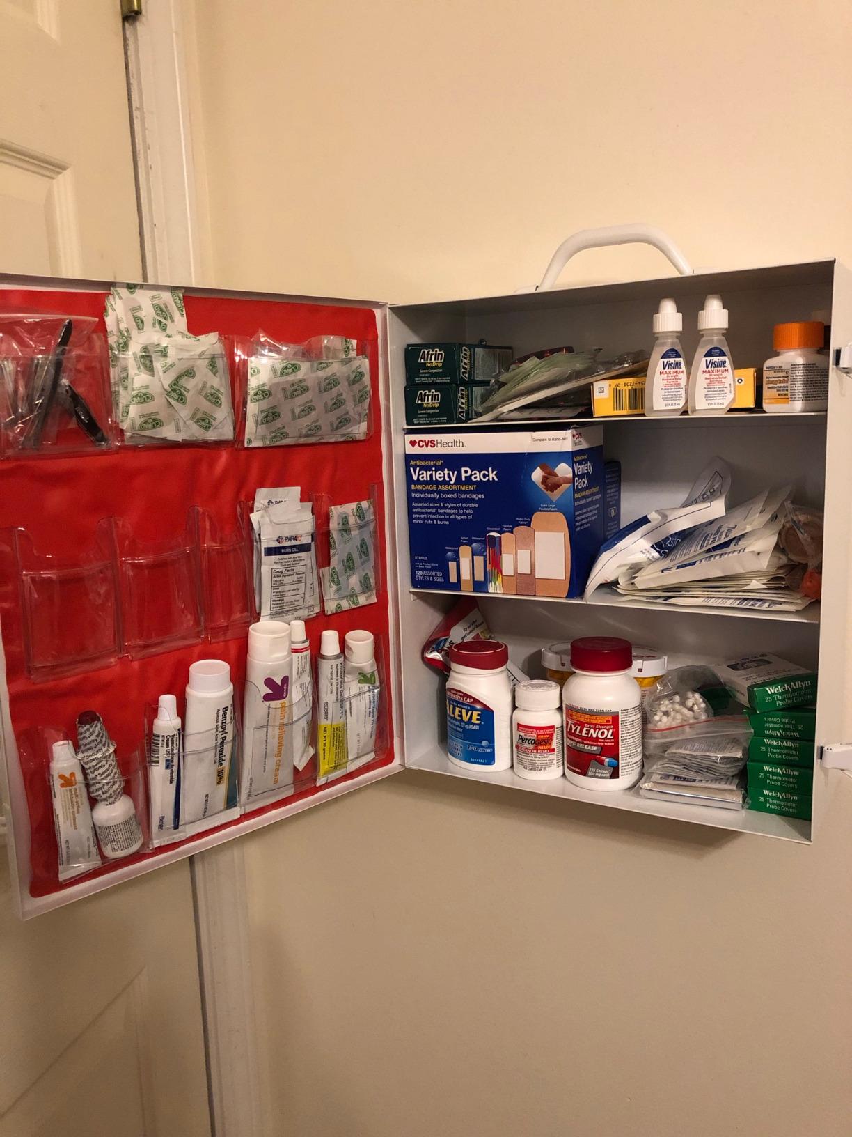 Medique Products First Aid Cabinet with Pockets, Medical Storage with 3 Shelves - 712MTM, White, Full Size customer photo 2