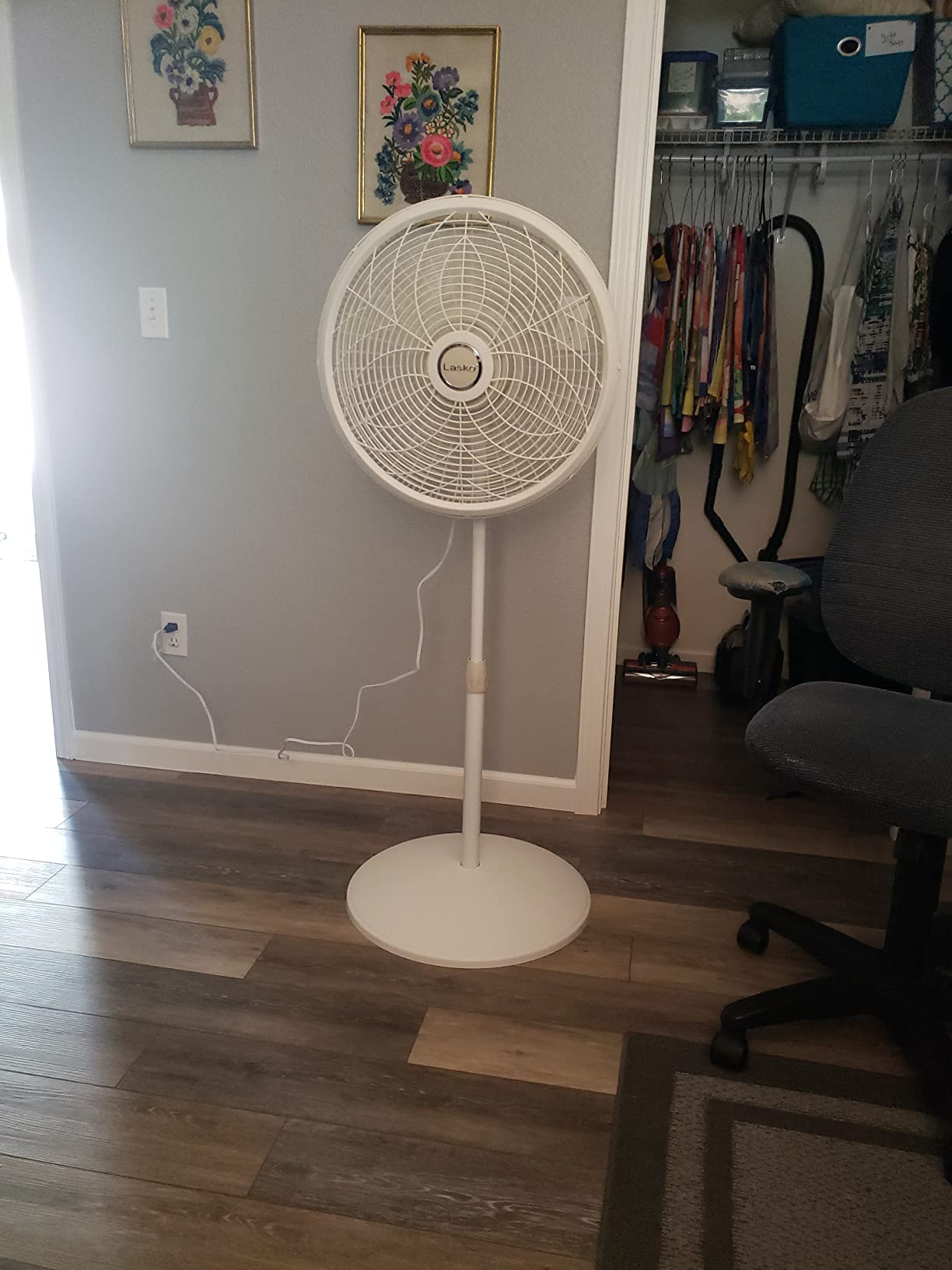 Lasko Oscillating Pedestal Fan - Lasko Fan with Adjustable Height and 3 Cooling Speeds, Portable, 18