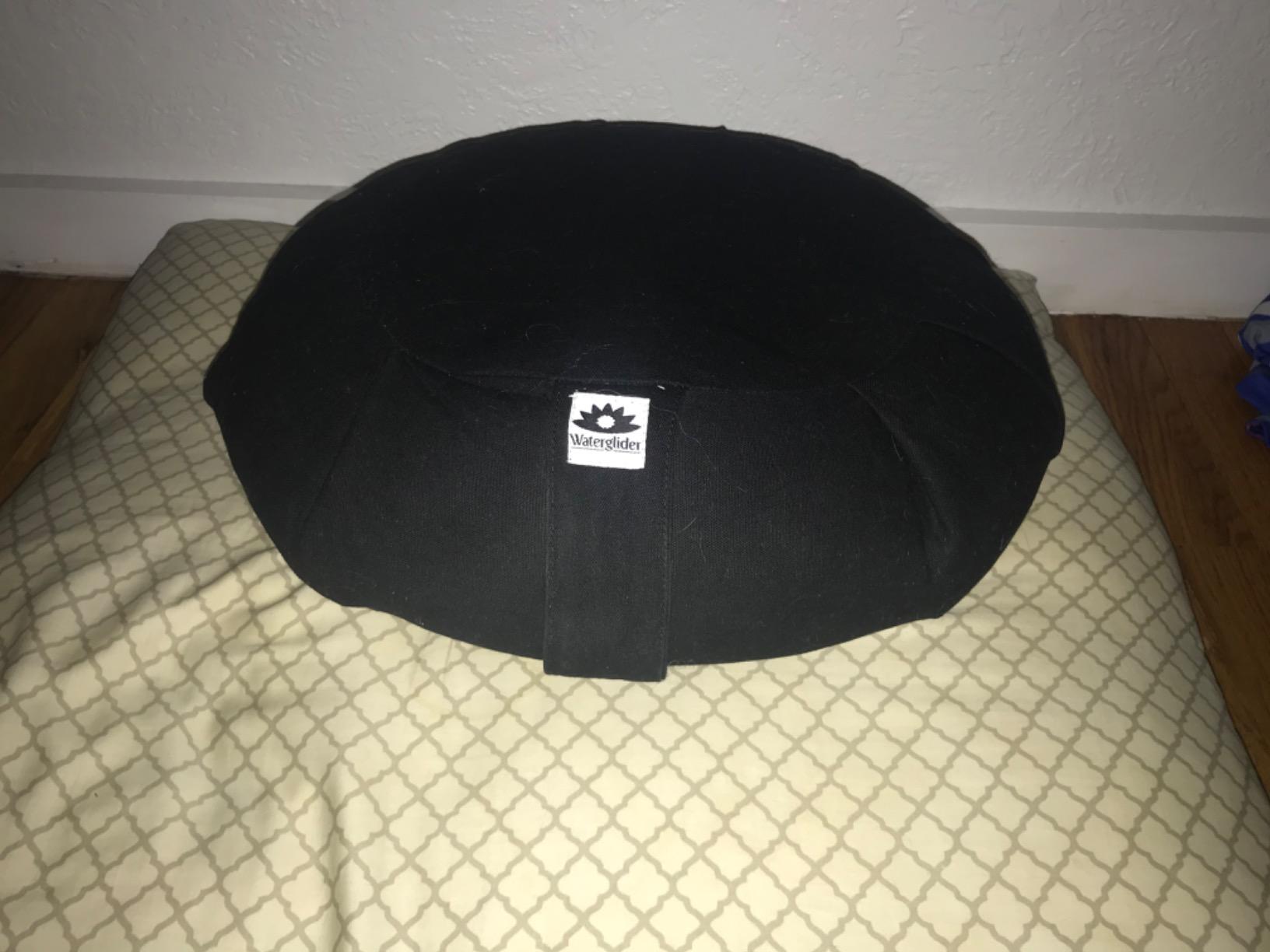 Meditation Cushion, Round, Buckwheat Husk Filled, Floor Pillow or Cushions, Yoga Seat, Zafu, Made in the USA customer photo 2