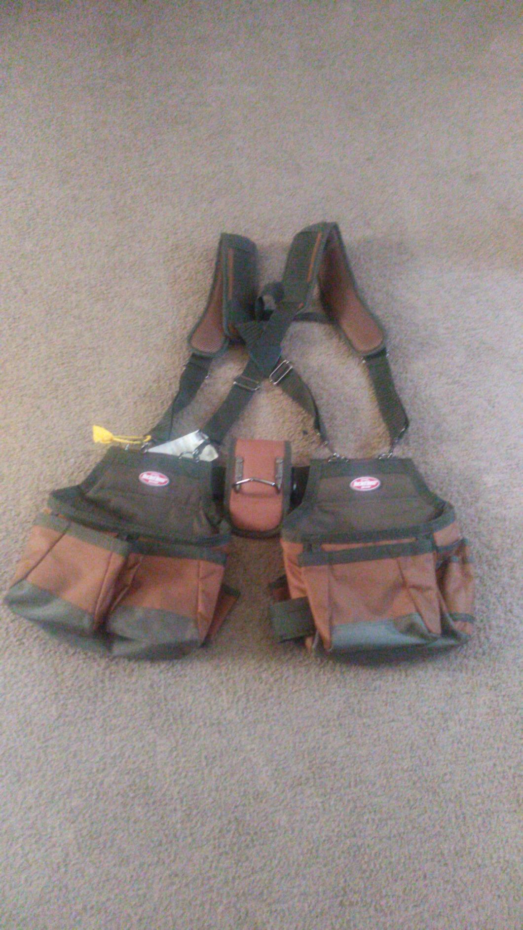 Bucket Boss - AirLift Tool Belt with Suspenders, Tool Belts - Original Series (50100) with 12 pockets, Brown , 52 Inch customer photo 2