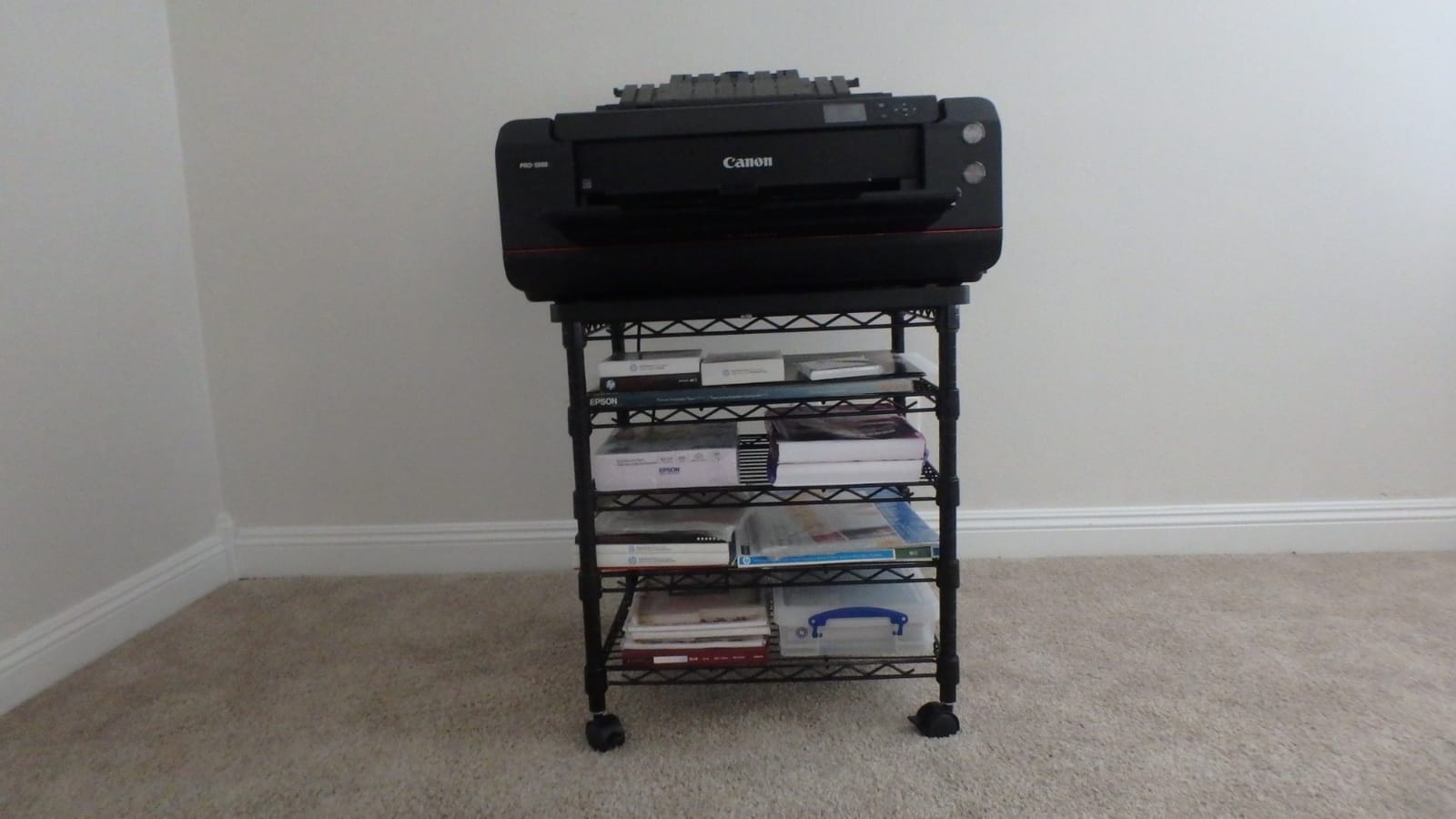 Safco Deskside 3 Tier Rolling Cart Printer Stand, Mobile Utility Table for Home Office with Steel Shelves, Black customer photo 2