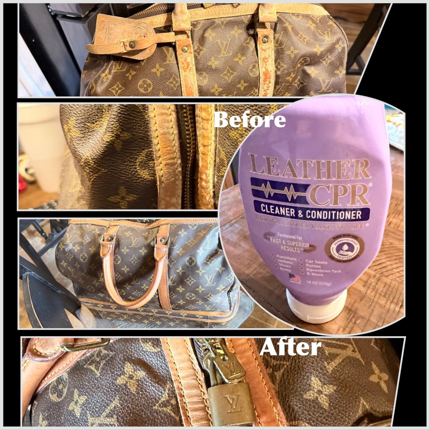 Leather CPR Cleaner and Conditioner 18oz. Bring Leather Back To Life on Furniture, Car Seats, Handbags, Jackets, Boots, Saddles, Purses & Shoes. Restores Shine, Softness & Color to Real Leather customer photo 2