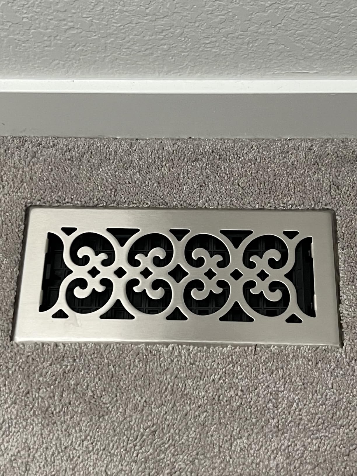 Decor Grates Metal Scroll Decorative Air Vent Cover 4x10 Floor Register – Adjustable Control Lever – AC Floor Vent Covers for Home Floor Vents – Fits 4 x 10 Inch Opening – Rubbed Bronze (SPH410-RB) customer photo 1