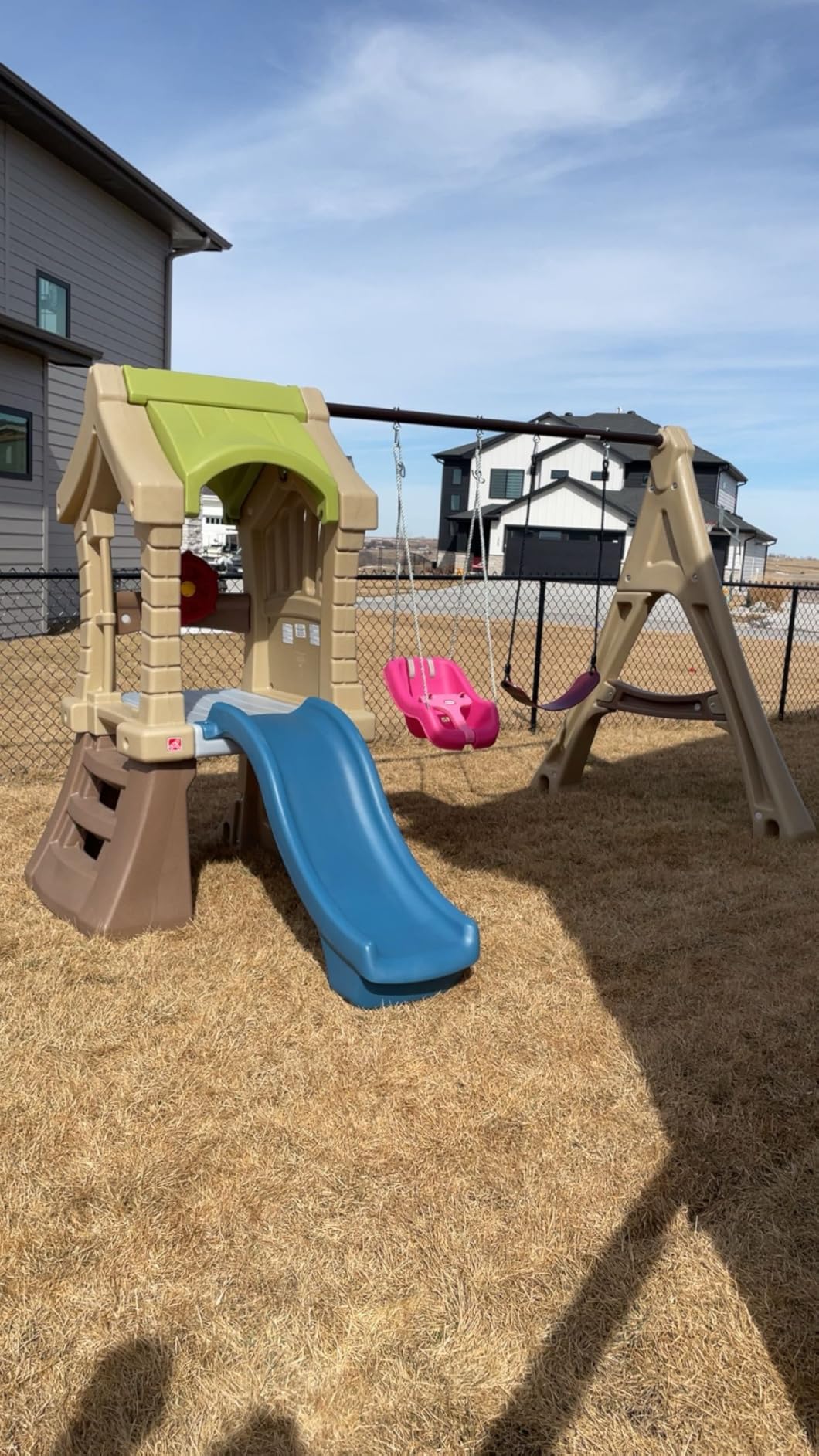 Step2 Play Up Gym Set for Kids, Outdoor Swing Set, Backyard Slide, Swings, Playhouse, & Crawl Space, Two Tier, Easy Set Up, Toddlers Ages 3-6 Years Old customer photo 2