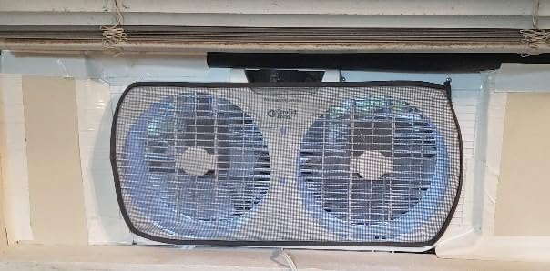 Comfort Zone Twin Window Fan with Reversible Airflow Control, 9 inch, Auto-Locking Expanders, 2 Speed Fan, Dual Fan, Exhaust, Airflow 9.84 ft/sec, Ideal for Home, Kitchen, Bedroom & Office, CZ319WT customer photo 2