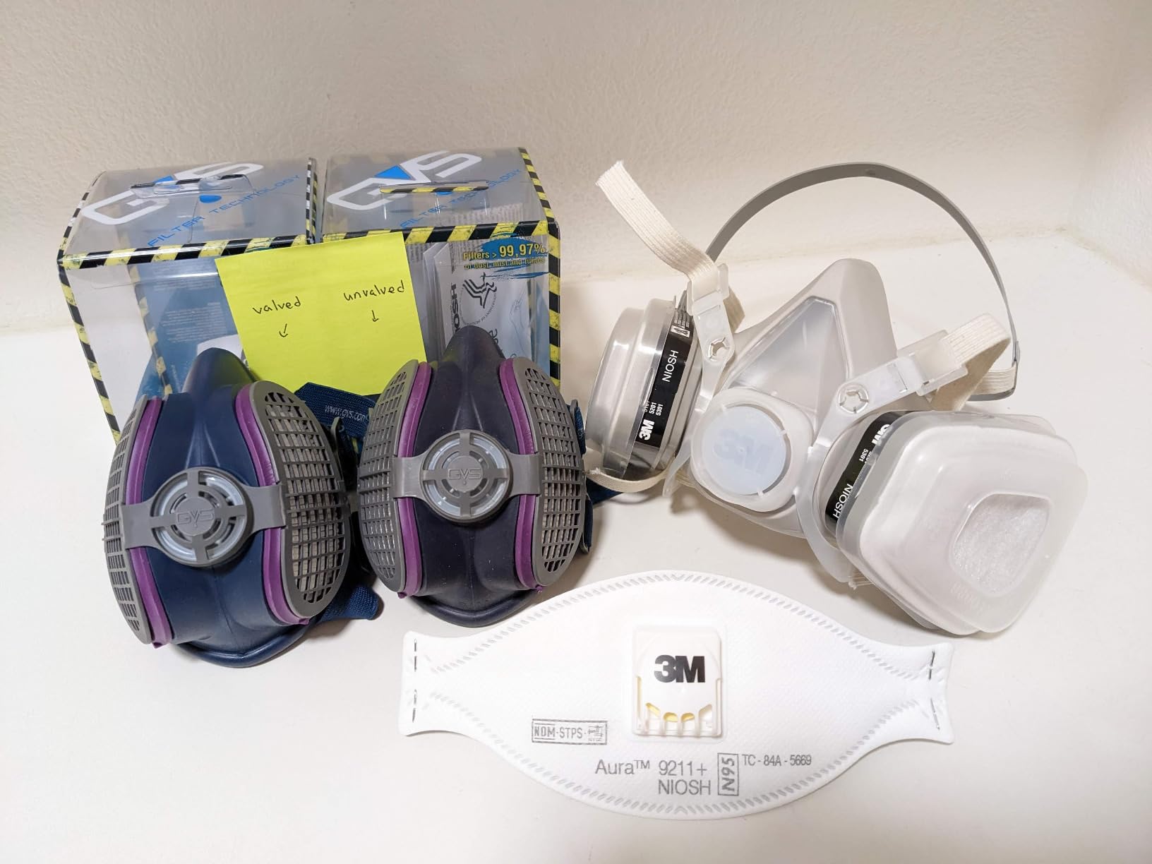 GVS Elipse P100 Dust Half Mask Respirator with replaceable and reusable filters included, Blue customer photo 1