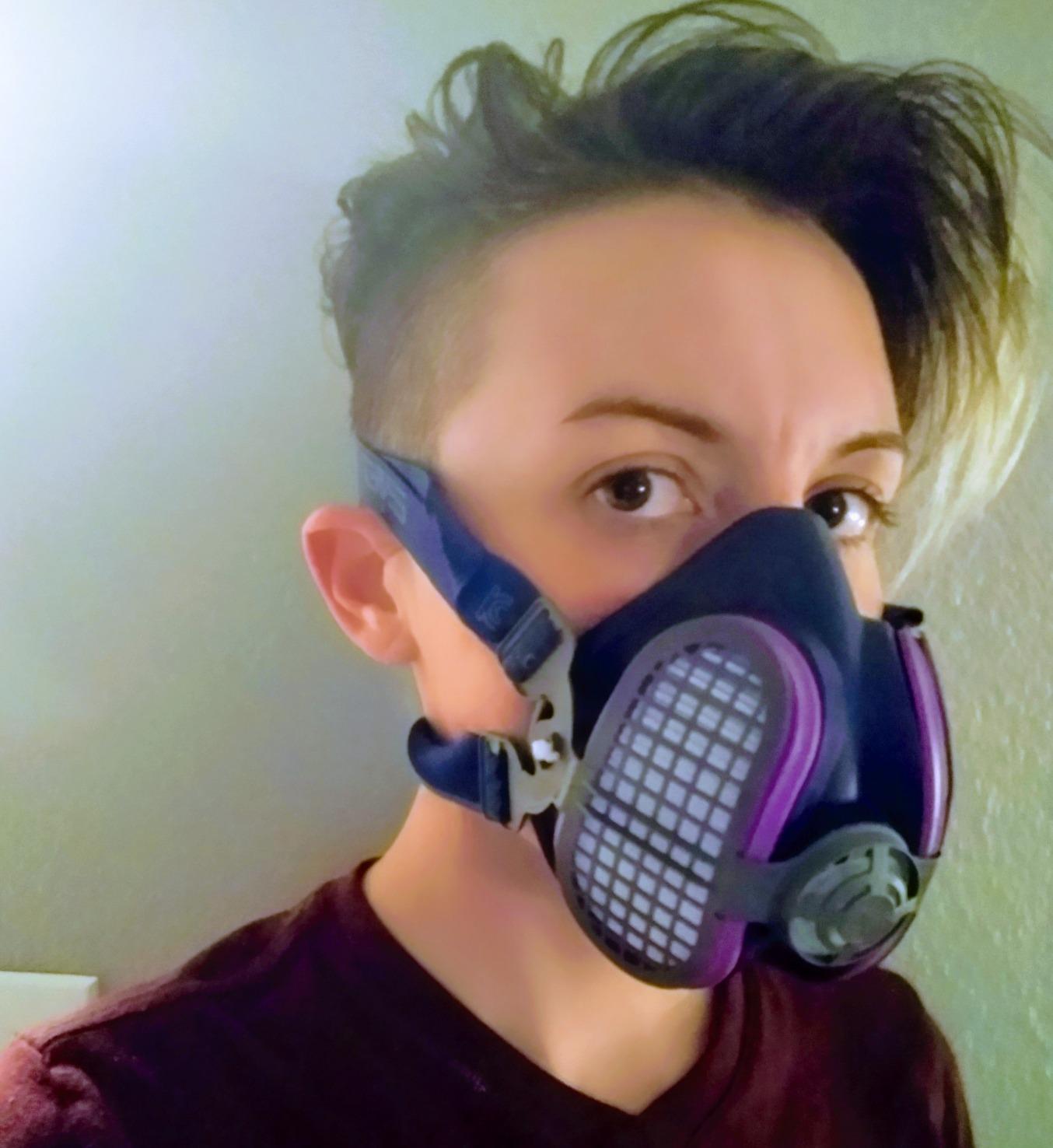 GVS Elipse P100 Dust Half Mask Respirator with replaceable and reusable filters included, Blue customer photo 2