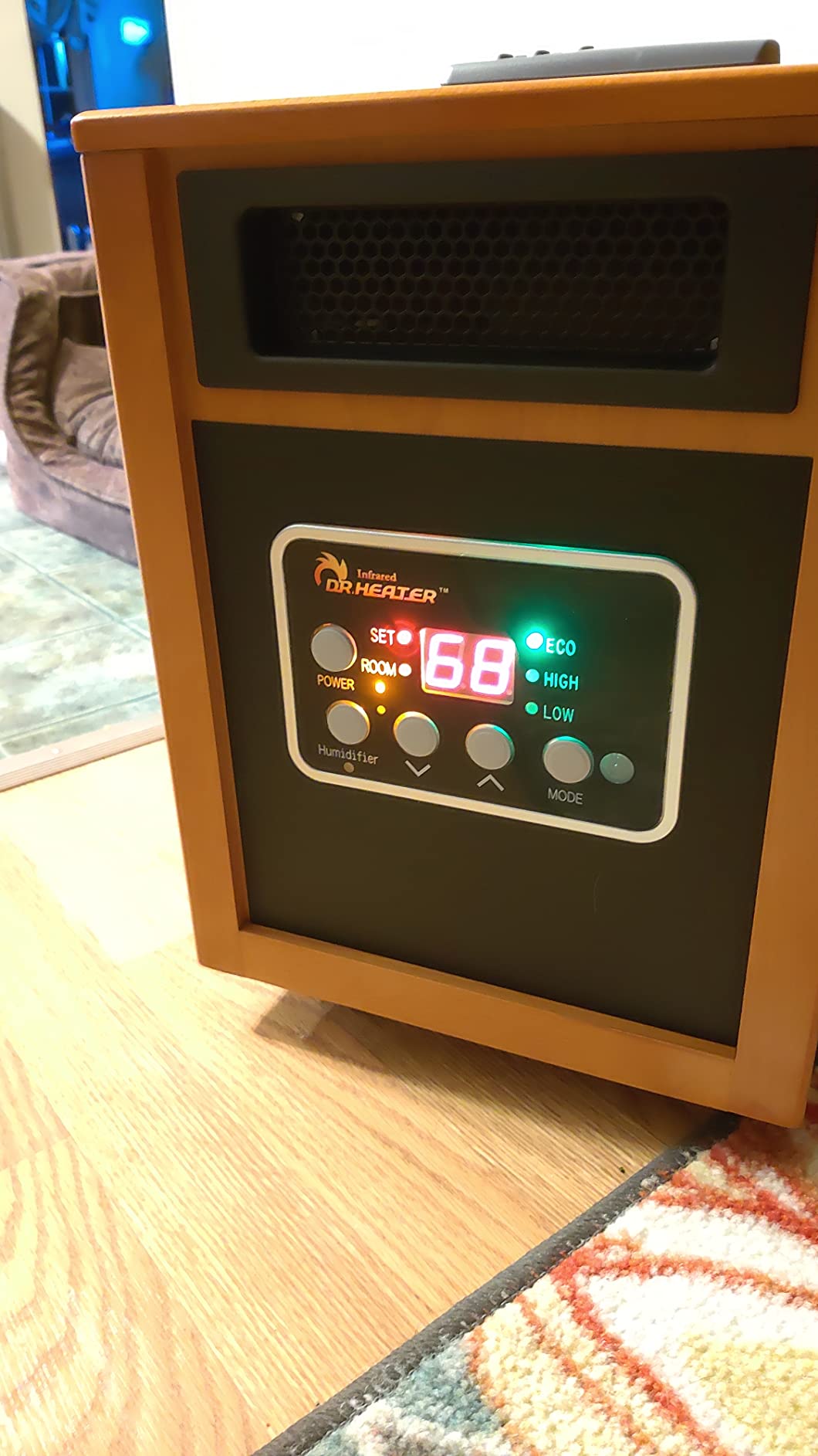Dr. Infrared Heater DR-968H Indoor Portable Space Heater with Humidifier, 1500-Watt, Cherry customer photo 2