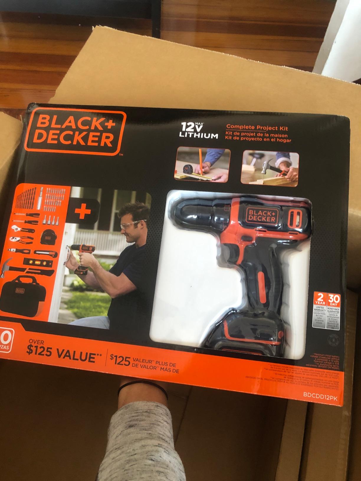 BLACK+DECKER 12V MAX Drill & Home Tool Kit, 60-Piece (BDCDD12PK) customer photo 1