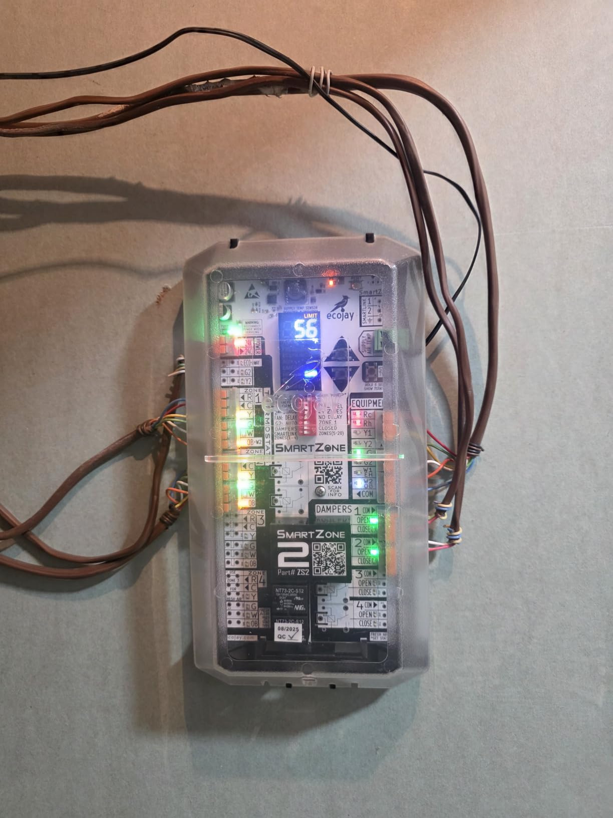 SmartZone-2: Single-Stage, 2-Zone Controller KIT w/ Temperature Sensor - Replace Honewell, ewc, zonefirst HVAC Zone Control Panels customer photo 1