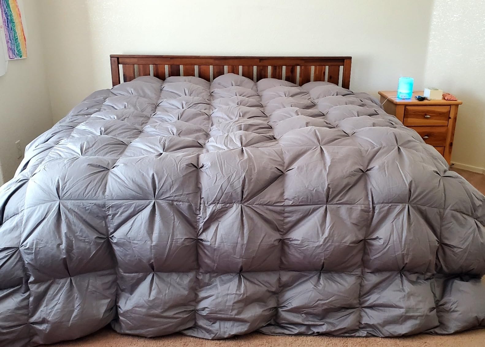 puredown® Goose Down Comforter King Size, 800 Fill Power, 100% Cotton Winter Oversized Down Duvet Insert 700 Thread Count, Heavyweight Cloud Fluffy Pinch Pleat Extra Warmth customer photo 1
