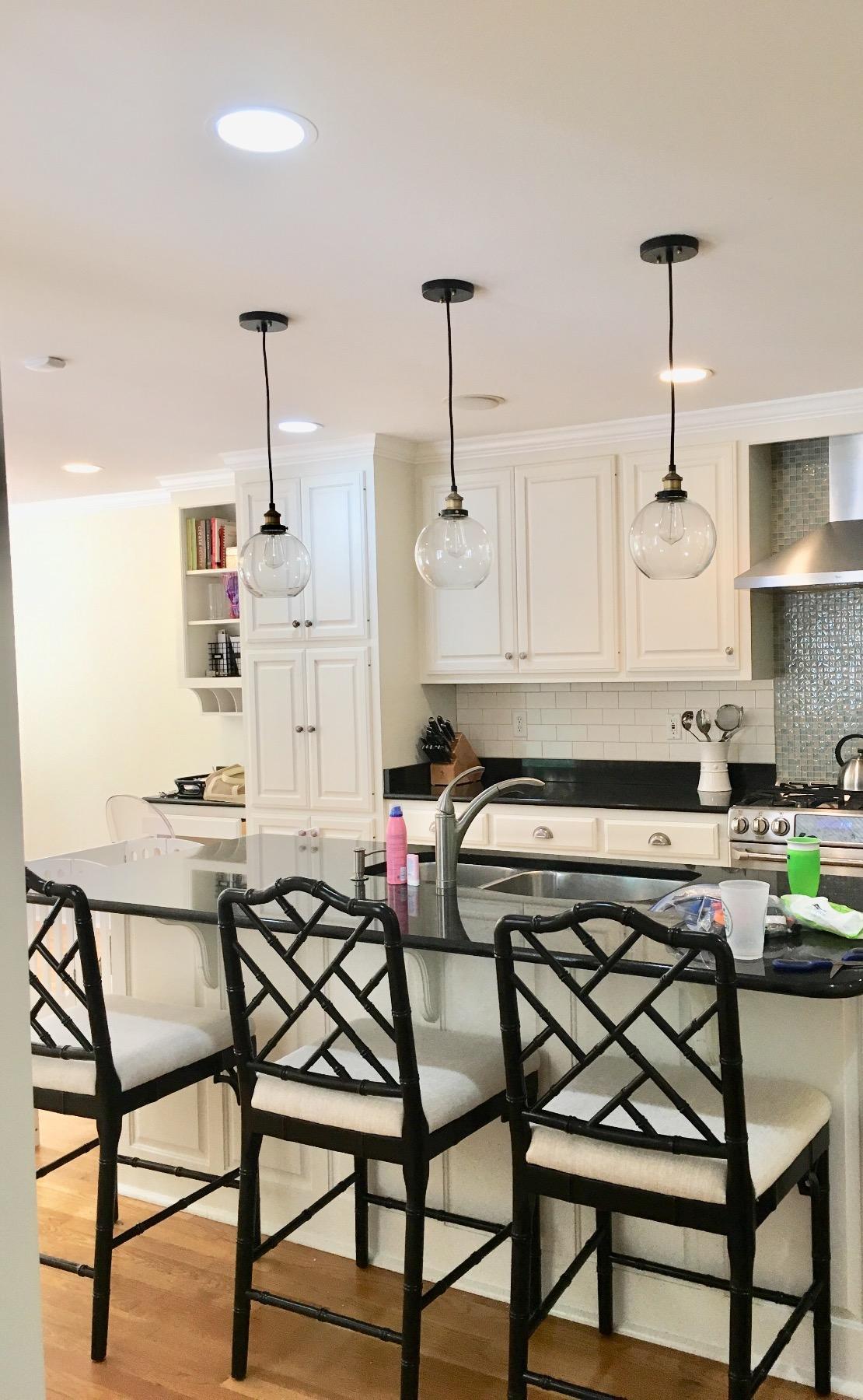 Linea di Liara Primo Large Black and Gold Glass Globe Pendant Light Fixture Farmhouse Pendant Lighting for Kitchen Island Mid Century Modern Ceiling Light Clear Glass Shade, UL Listed customer photo 1