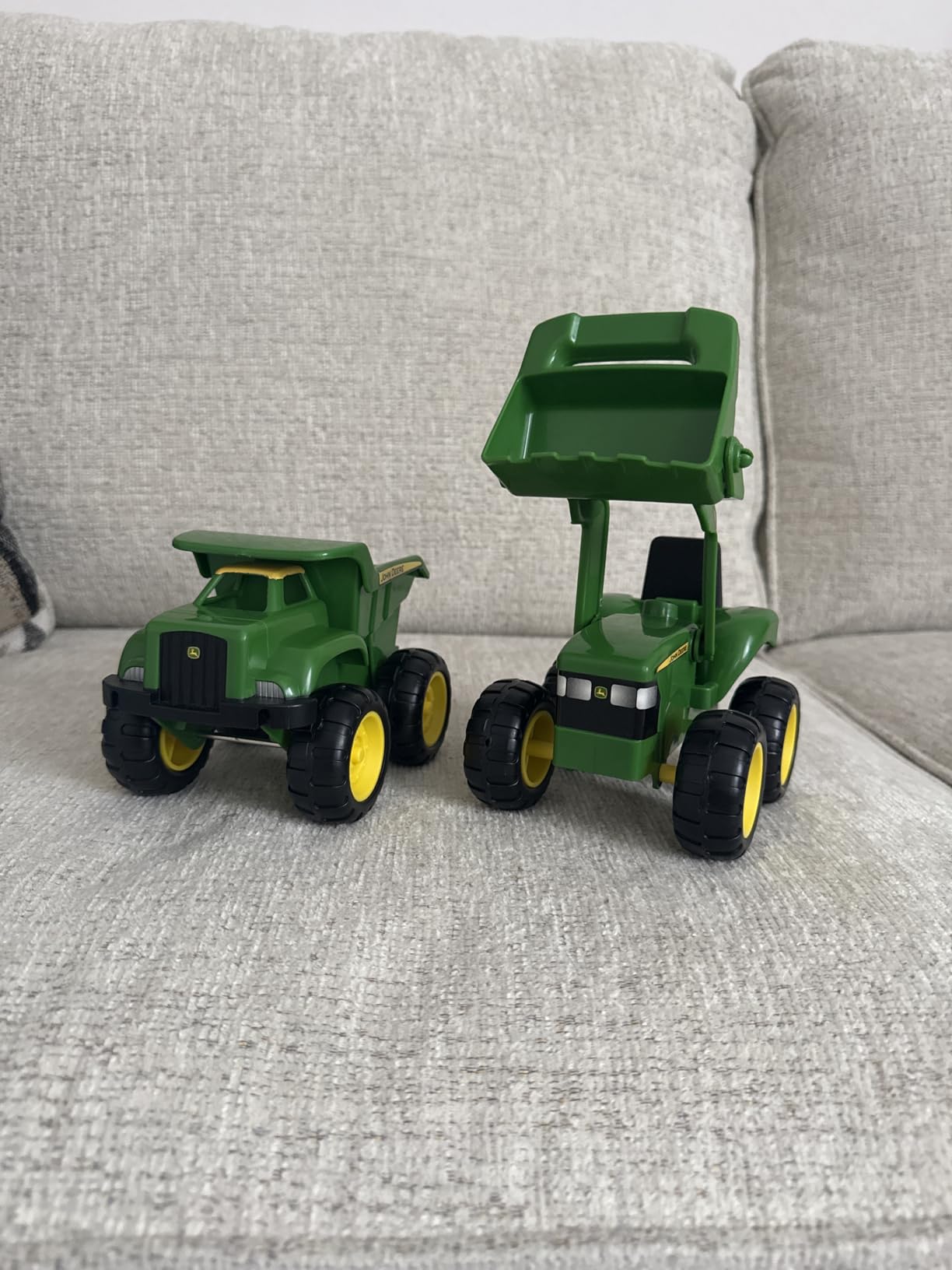 TOMY John Deere Sandbox Vehicle Set - Dump Truck and Tractor Toy - 6 Inch customer photo 2