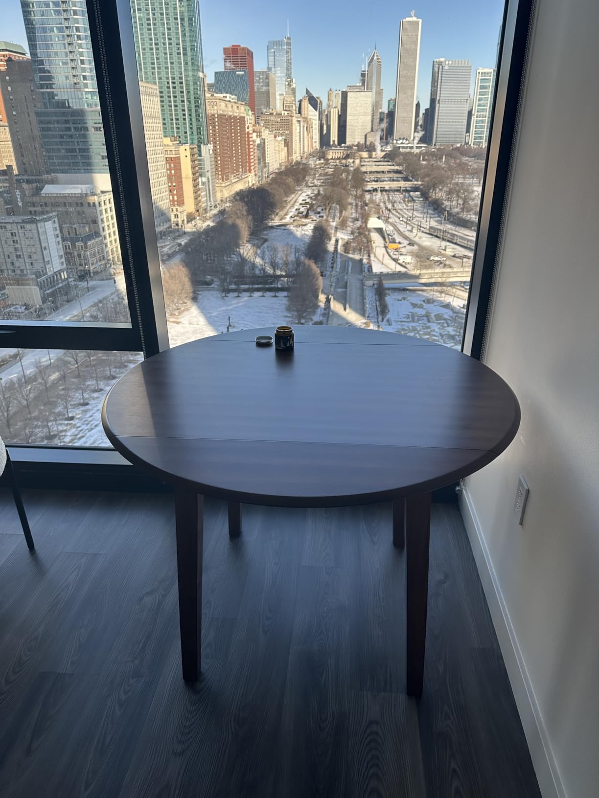 Signature Design by Ashley Small Round Drop Leaf Dining Table, Brown customer photo 2