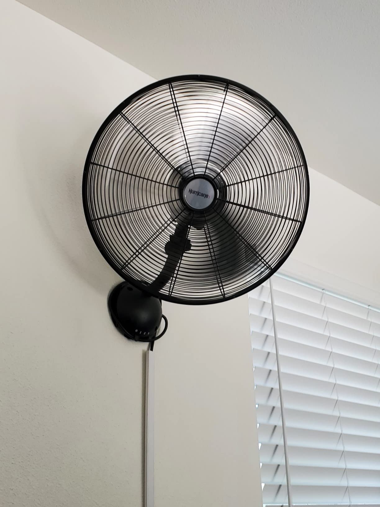 Hurricane Pro High Velocity Oscillating Wall Fan, 3 Speeds, Black, 20in customer photo 1