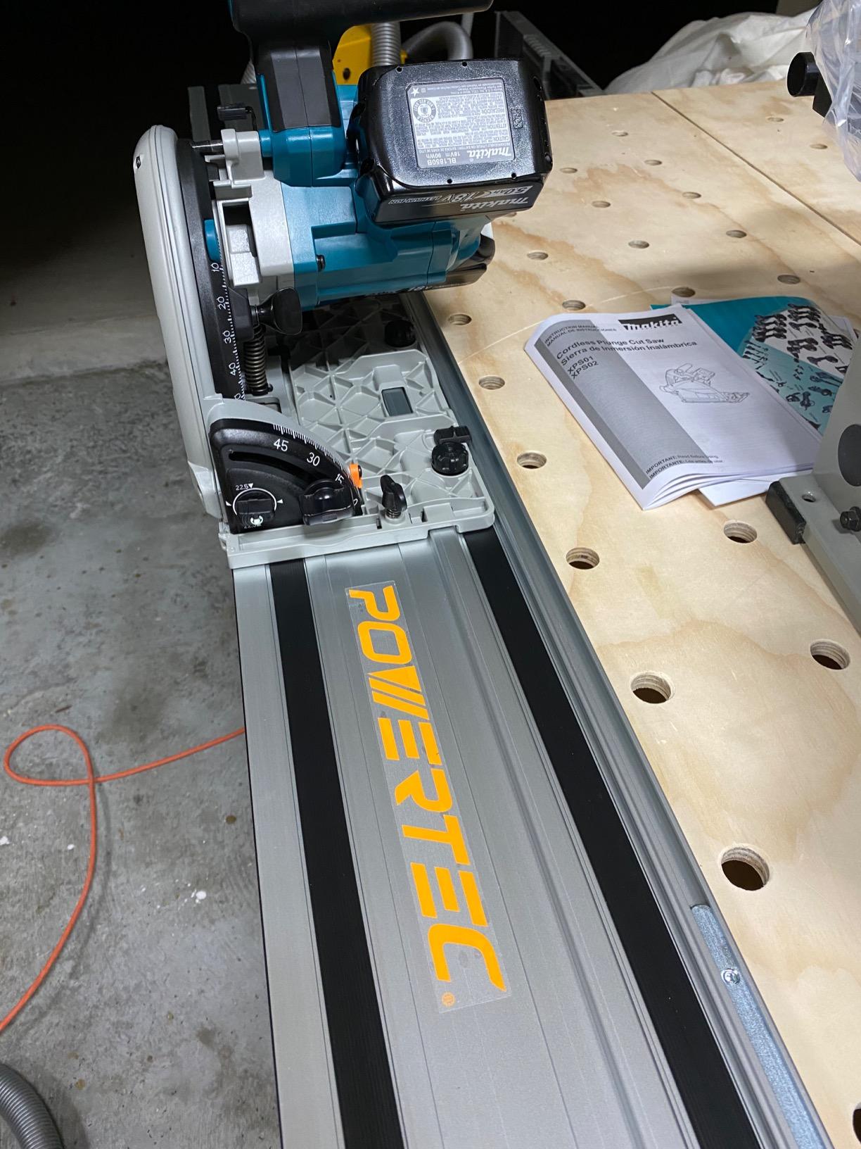 Makita XPS01PTJ 18-Volt X2 LXT Lithium-Ion (36V) Brushless Cordless 6-1/2 inch Plunge Circular Saw Kit (5.0Ah) with 199140-0 39 inch Guide Rail(Sold separately) customer photo 2